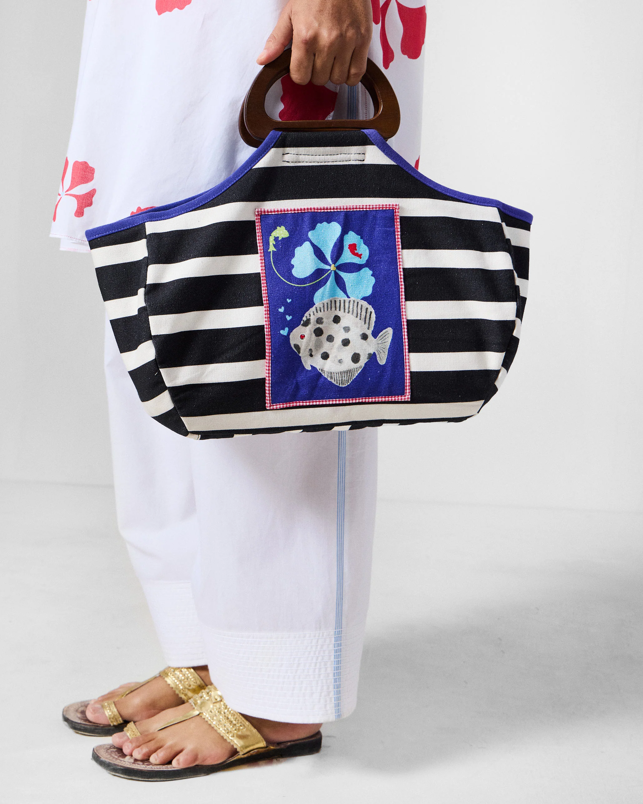 Fish Bowl Tote - Charcoal & Ivory - Image 9