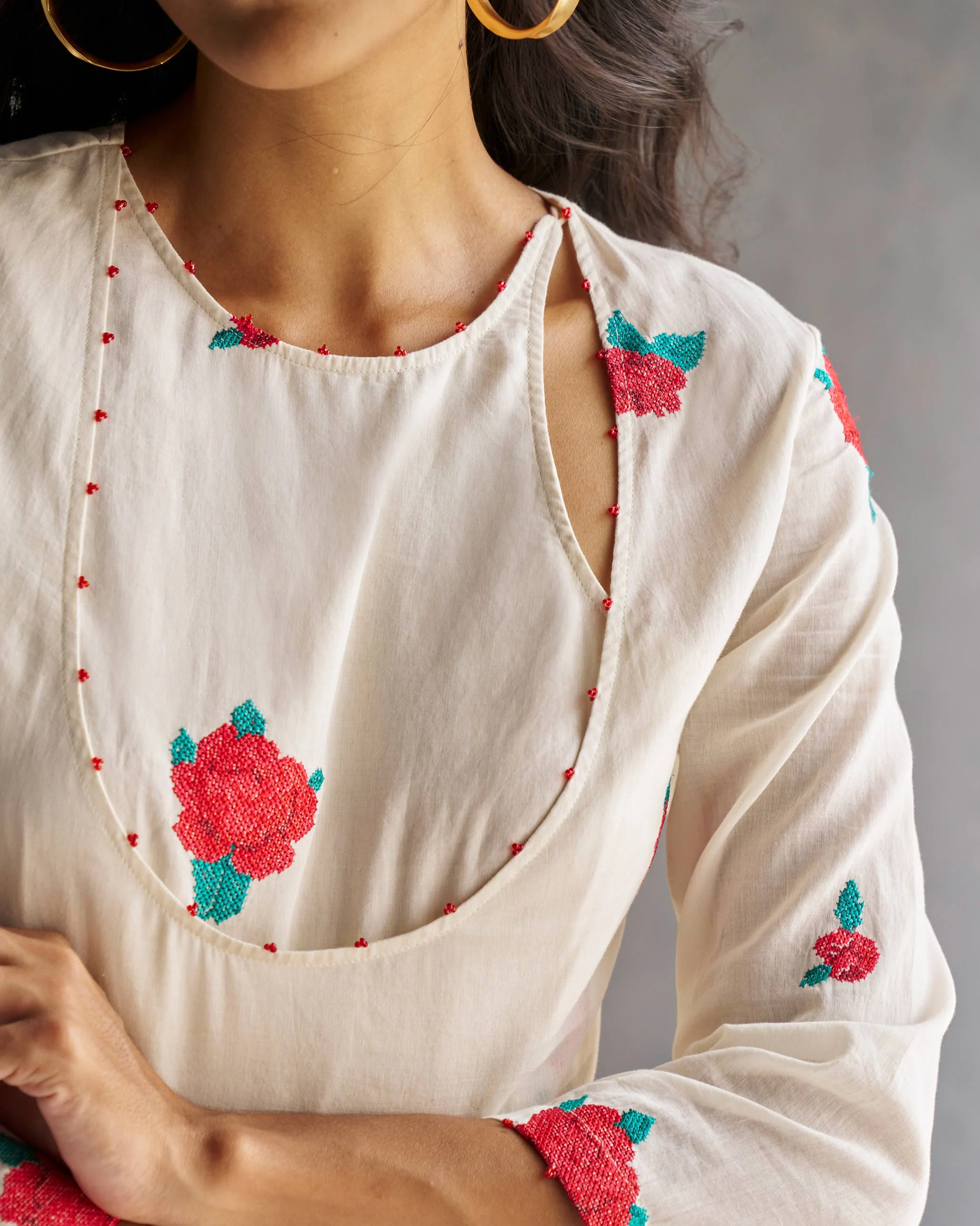 Fit & Flare Angrakha - Ivory - Image 2