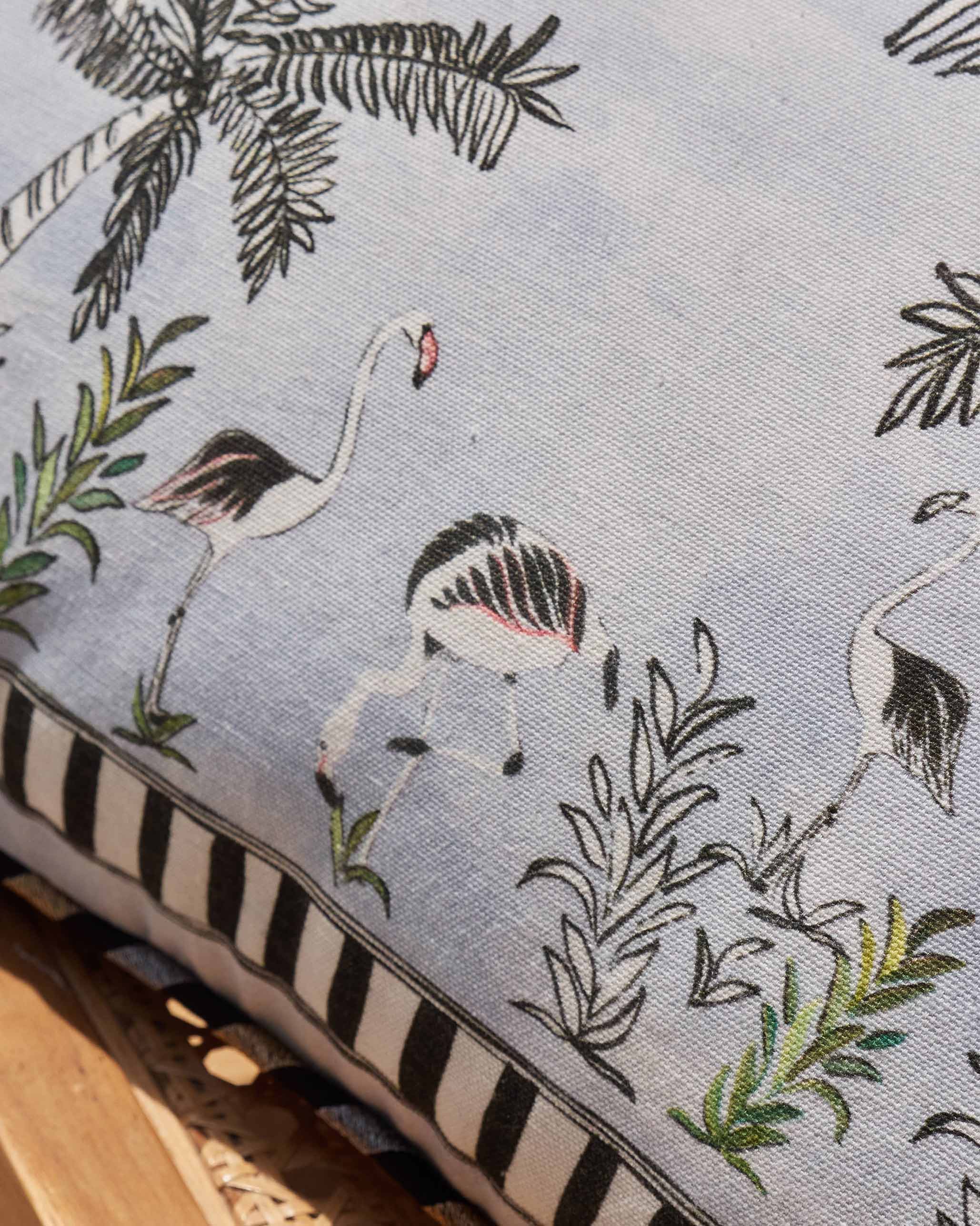 Flamingo Lumbar Pillow Cover - Blue - Image 2