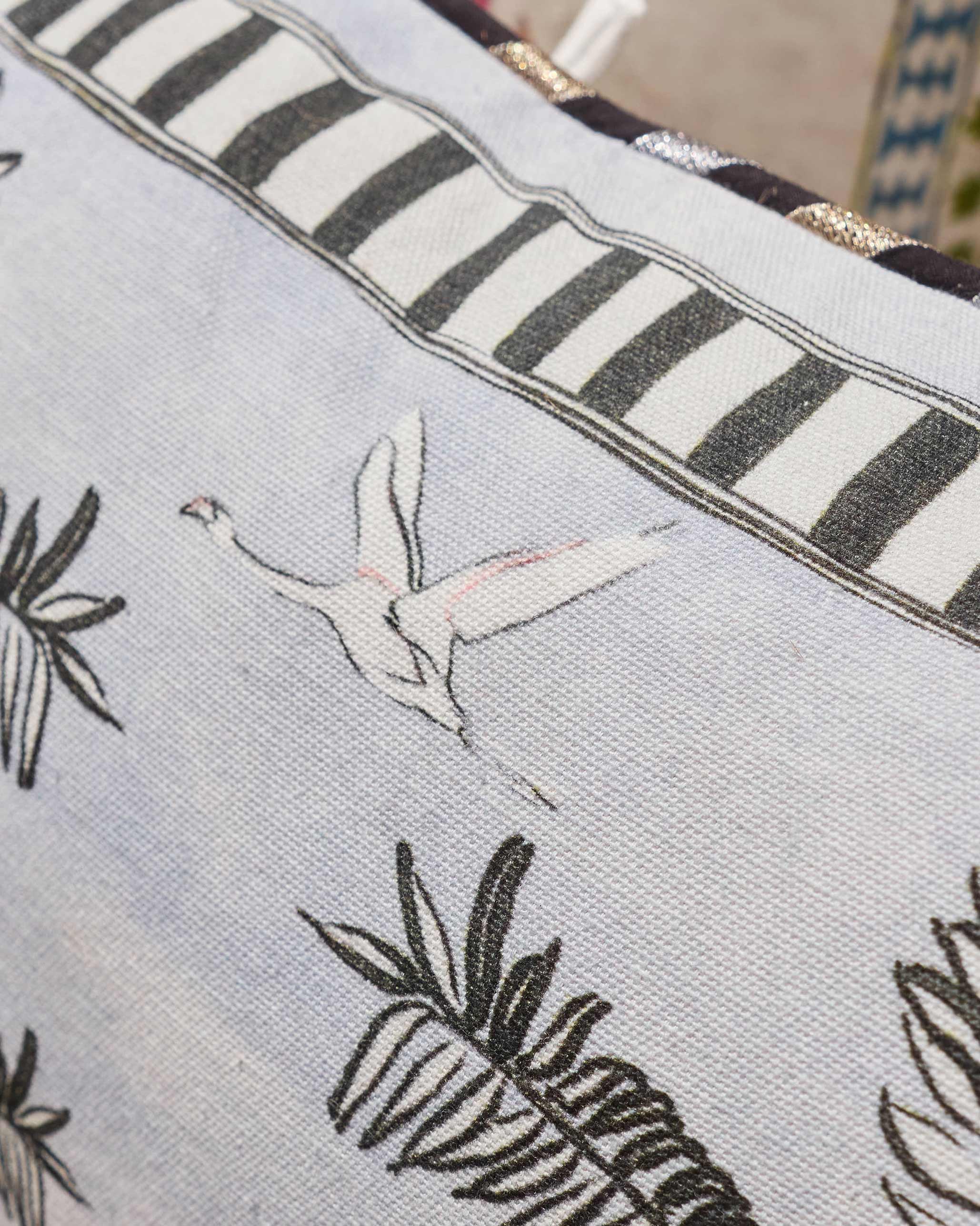 Flamingo Lumbar Pillow Cover - Blue - Image 3