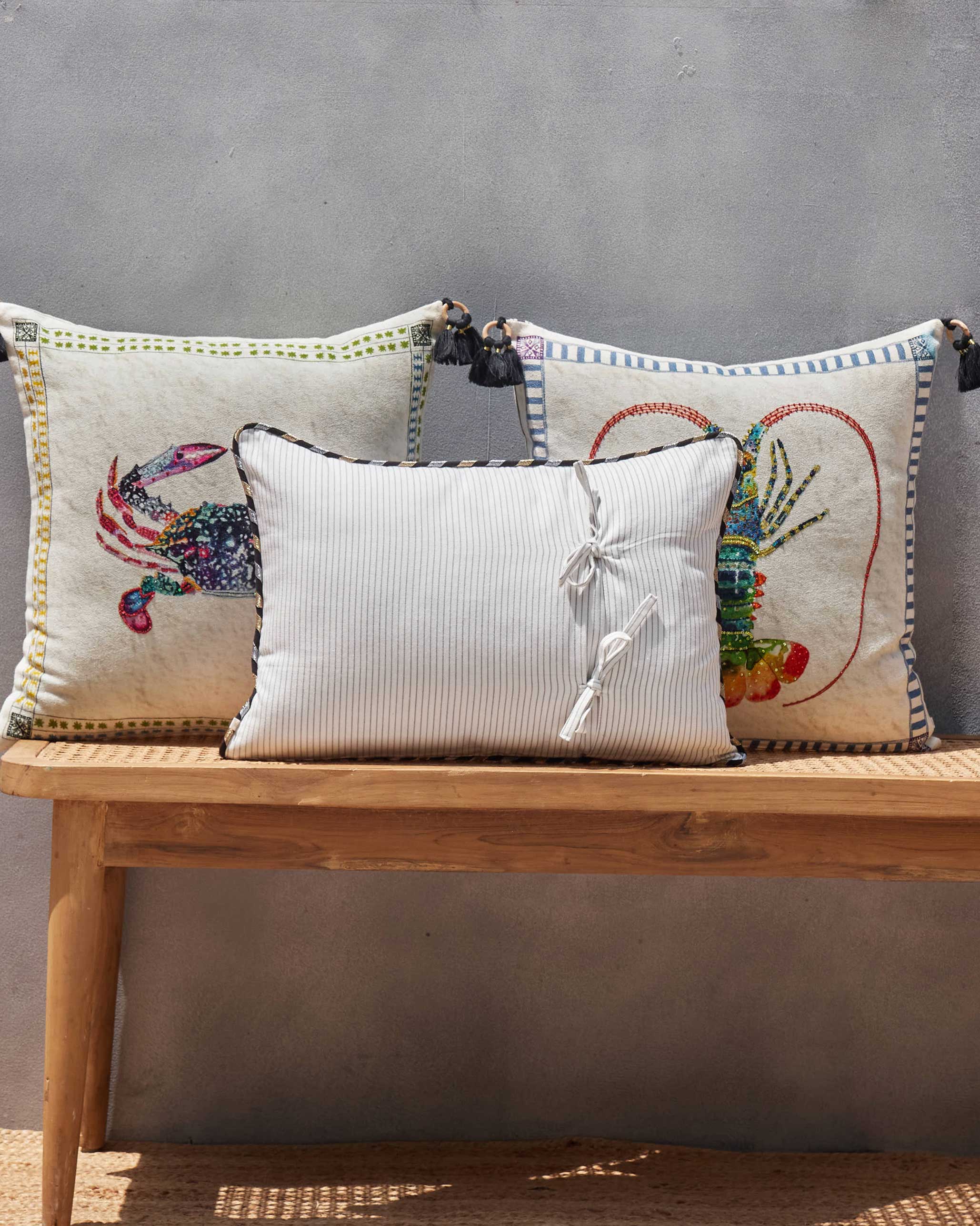 Flamingo Lumbar Pillow Cover - Blue - Image 4
