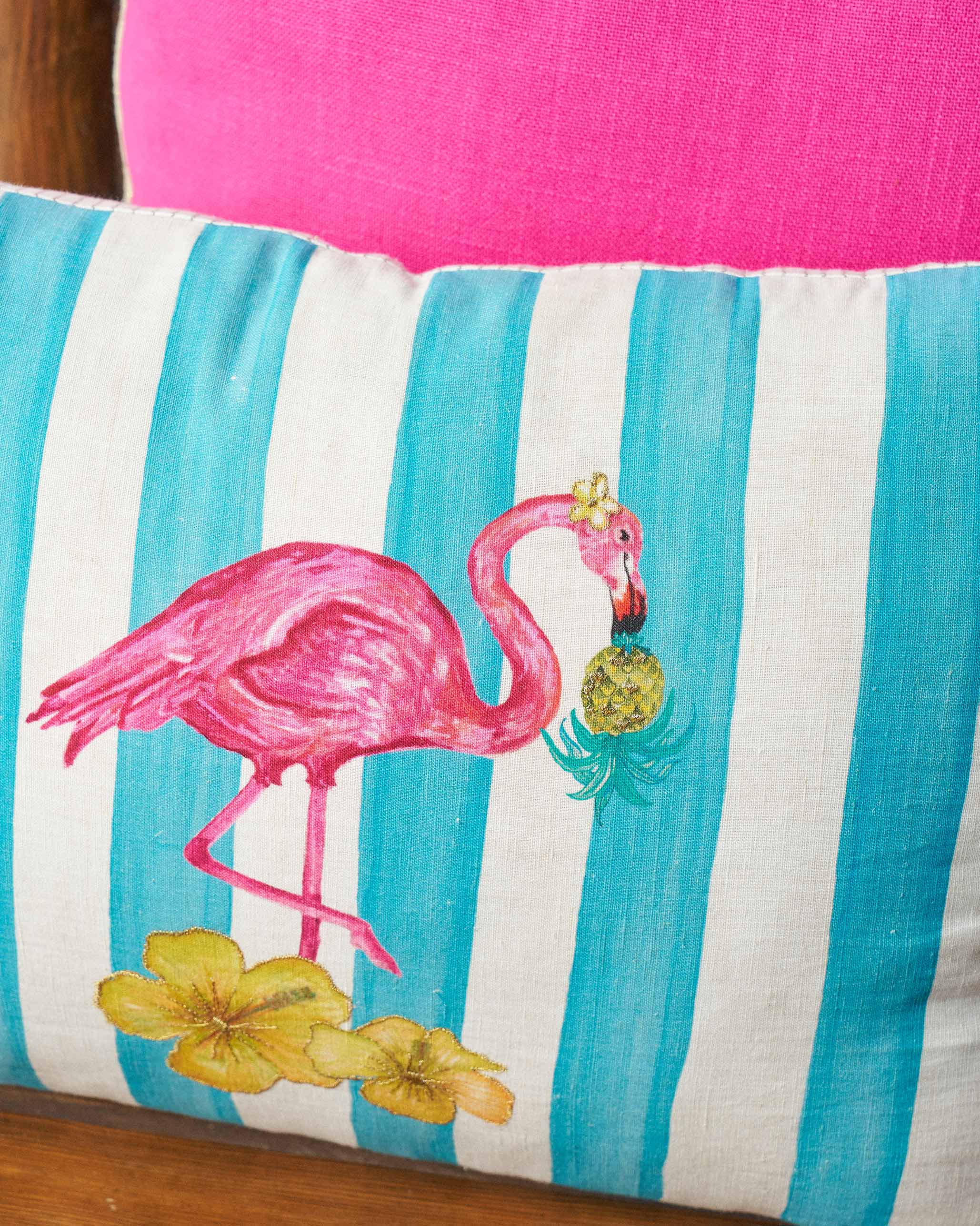 Flamingo Stripe Cushion Cover - Image 3