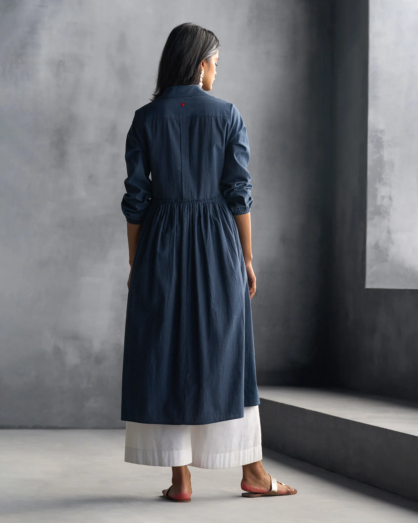 Flared Kurta - Blue - Image 5