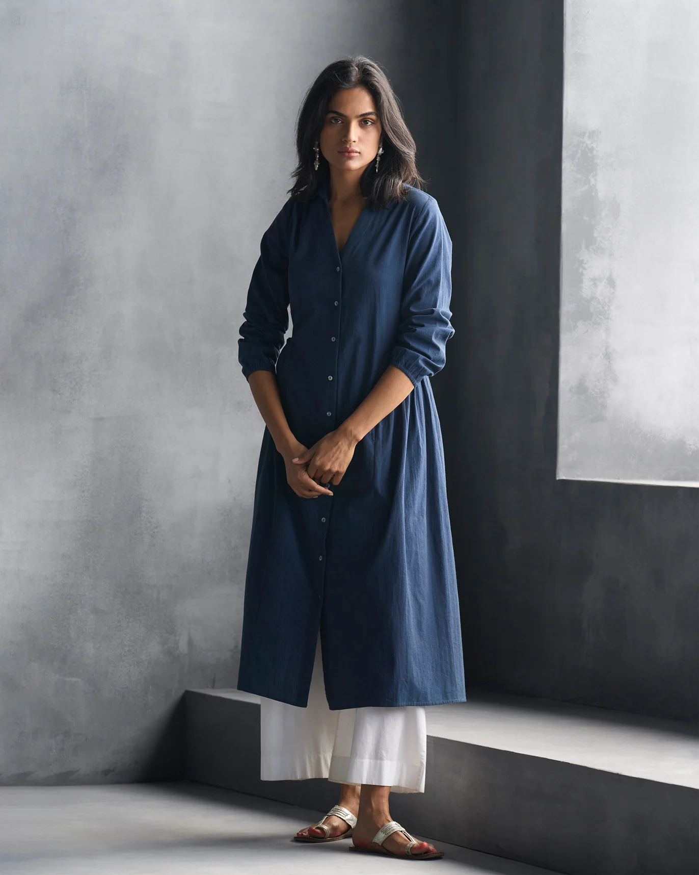 Flared Kurta - Blue - Image 6