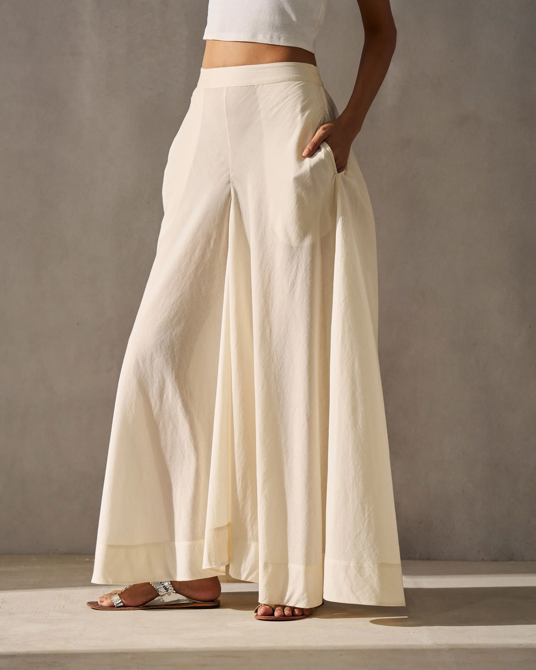 Flared Sharara - Ivory - Image 3