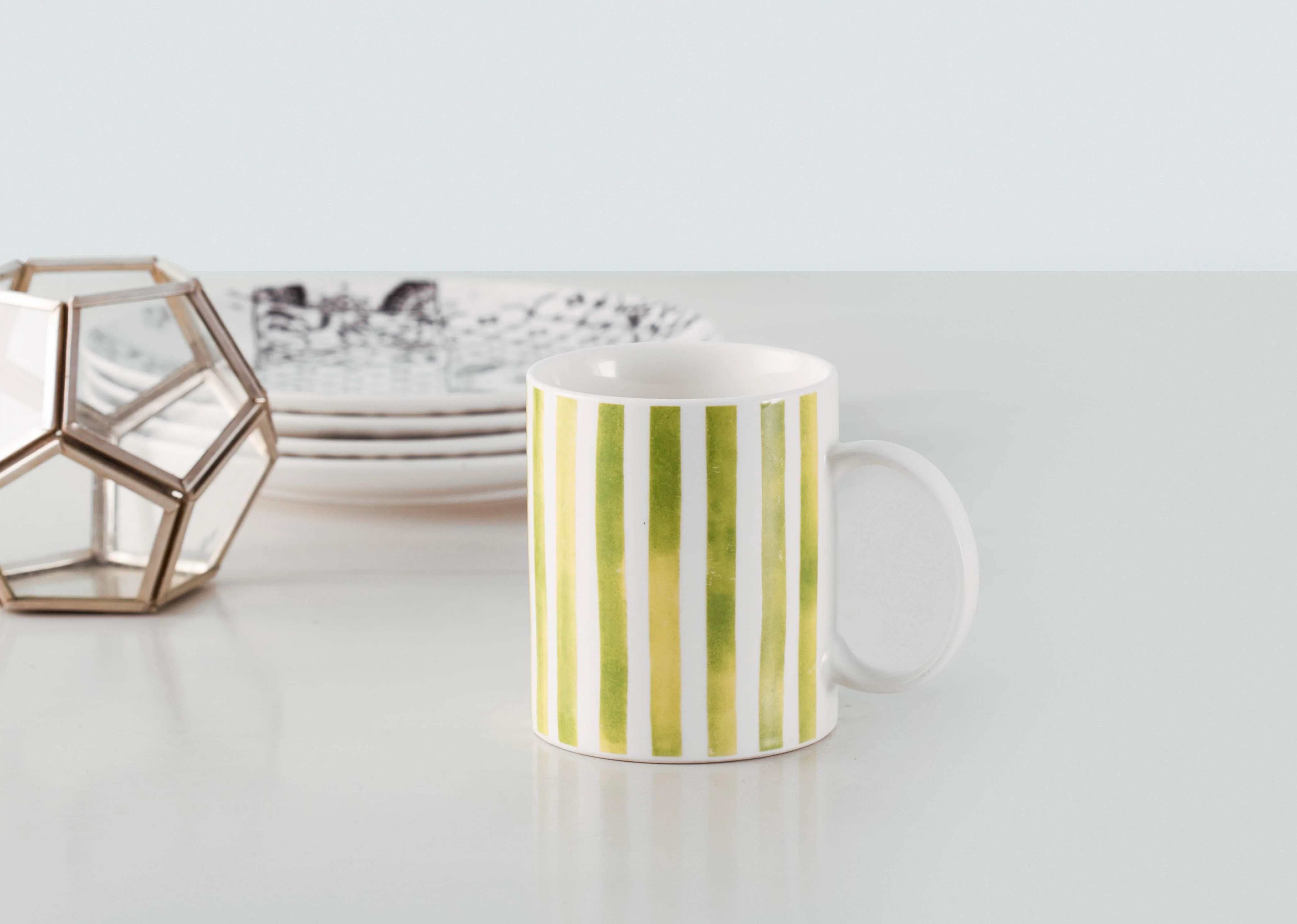 Flora Fauna Stripes Mug - Lime - Image 3