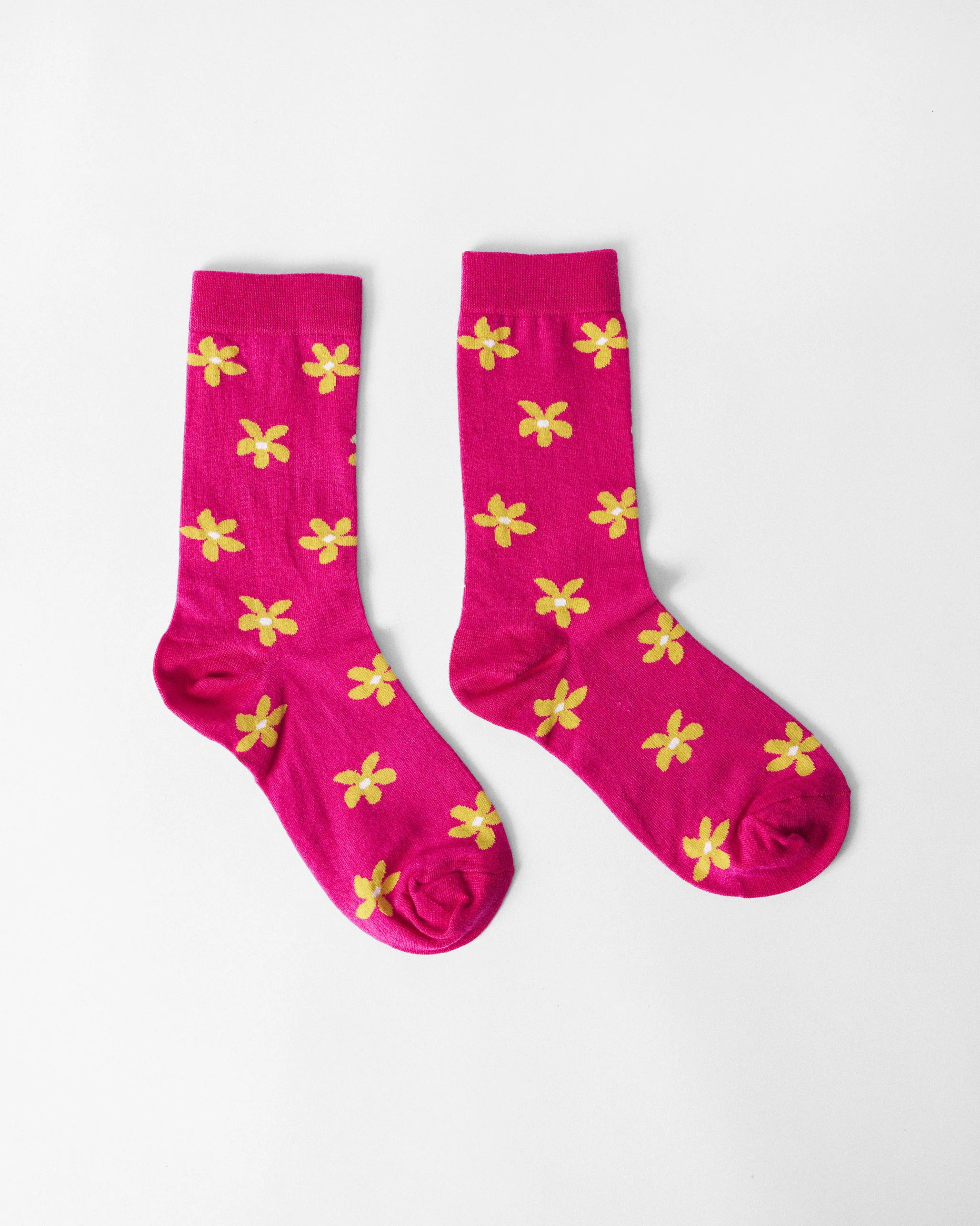 Floral Fizz Socks - Fuchsia & Yellow - Image 2