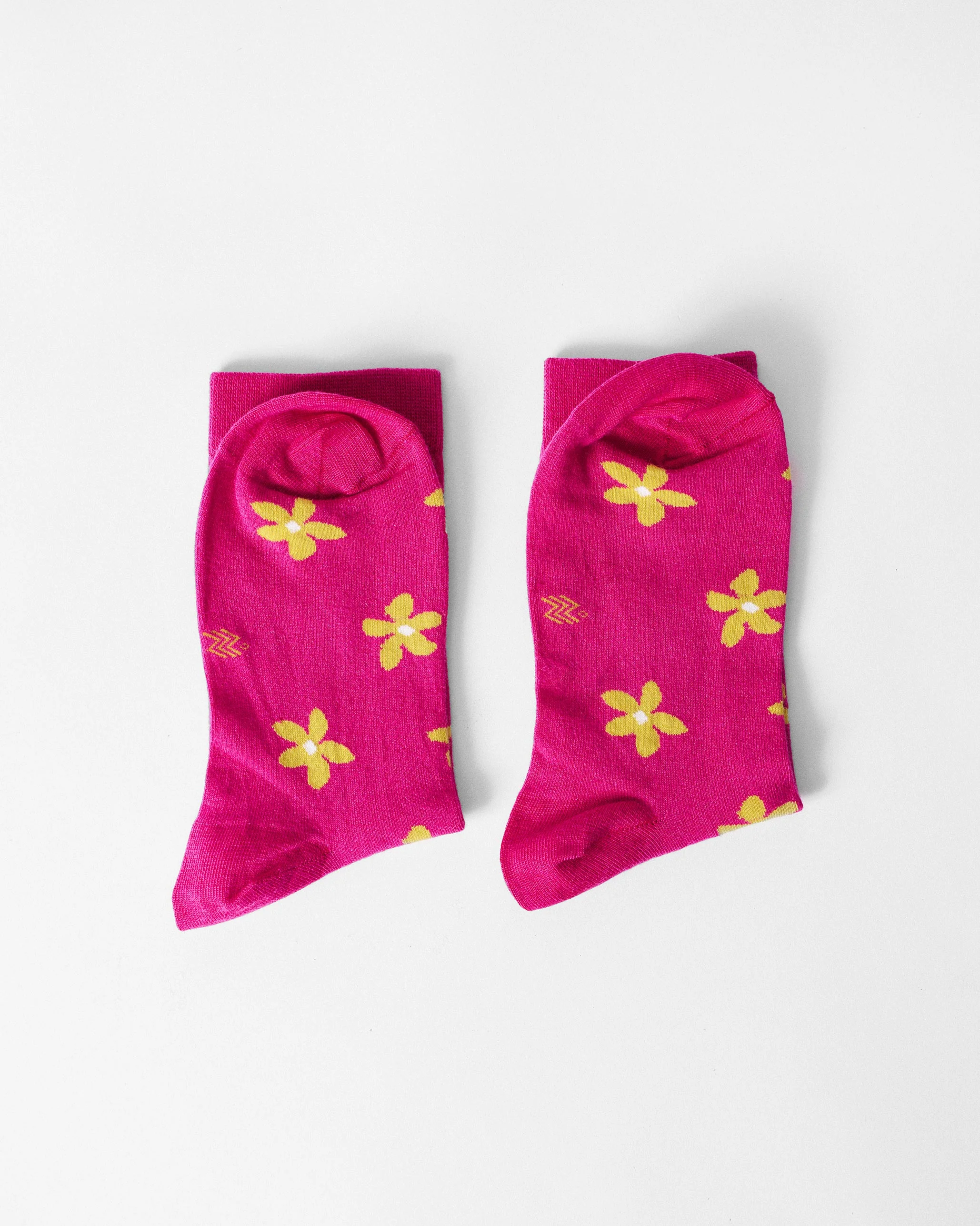 Floral Fizz Socks - Fuchsia & Yellow - Image 3