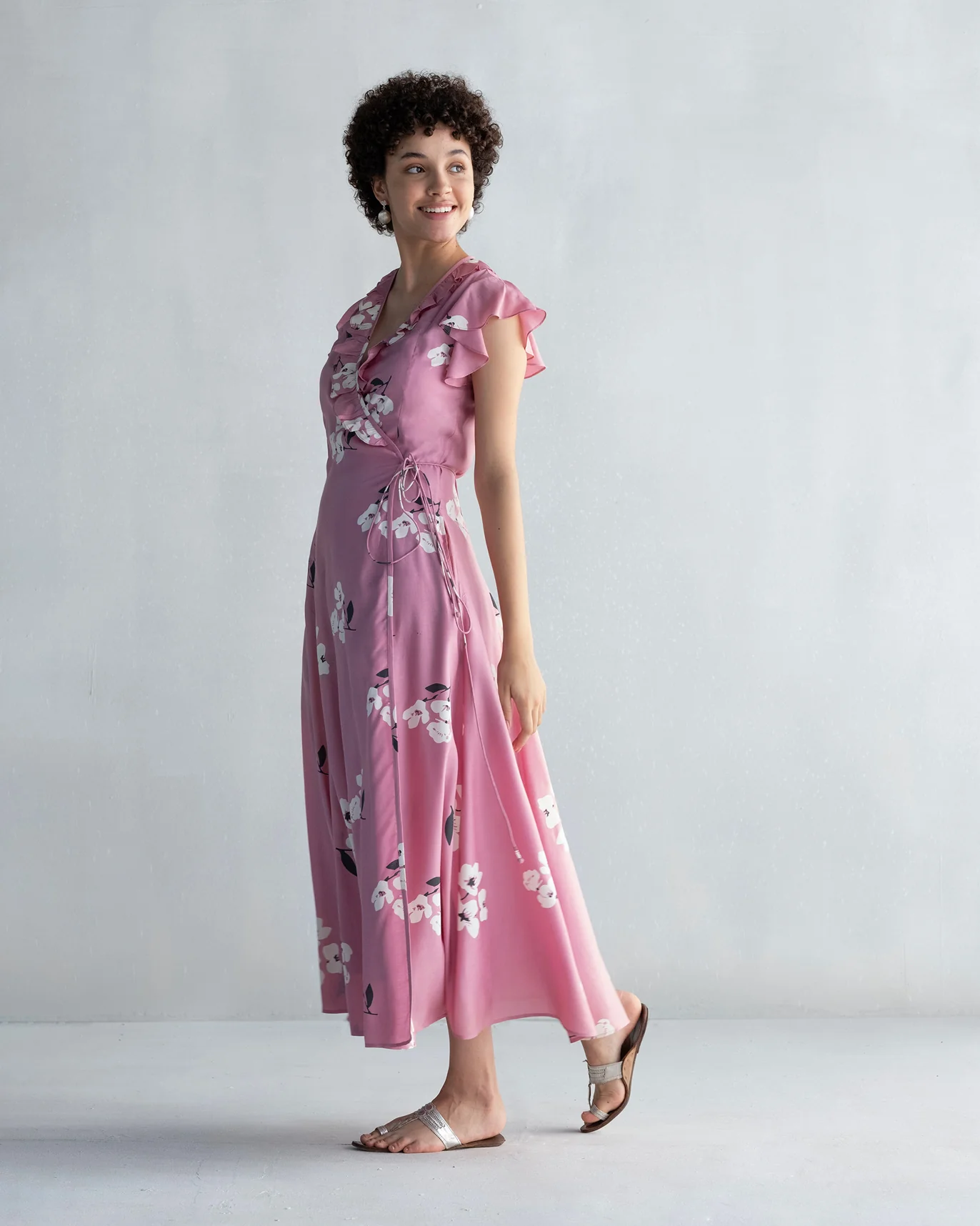 Floral Maxi Dress with Slip - Pink - Image 3