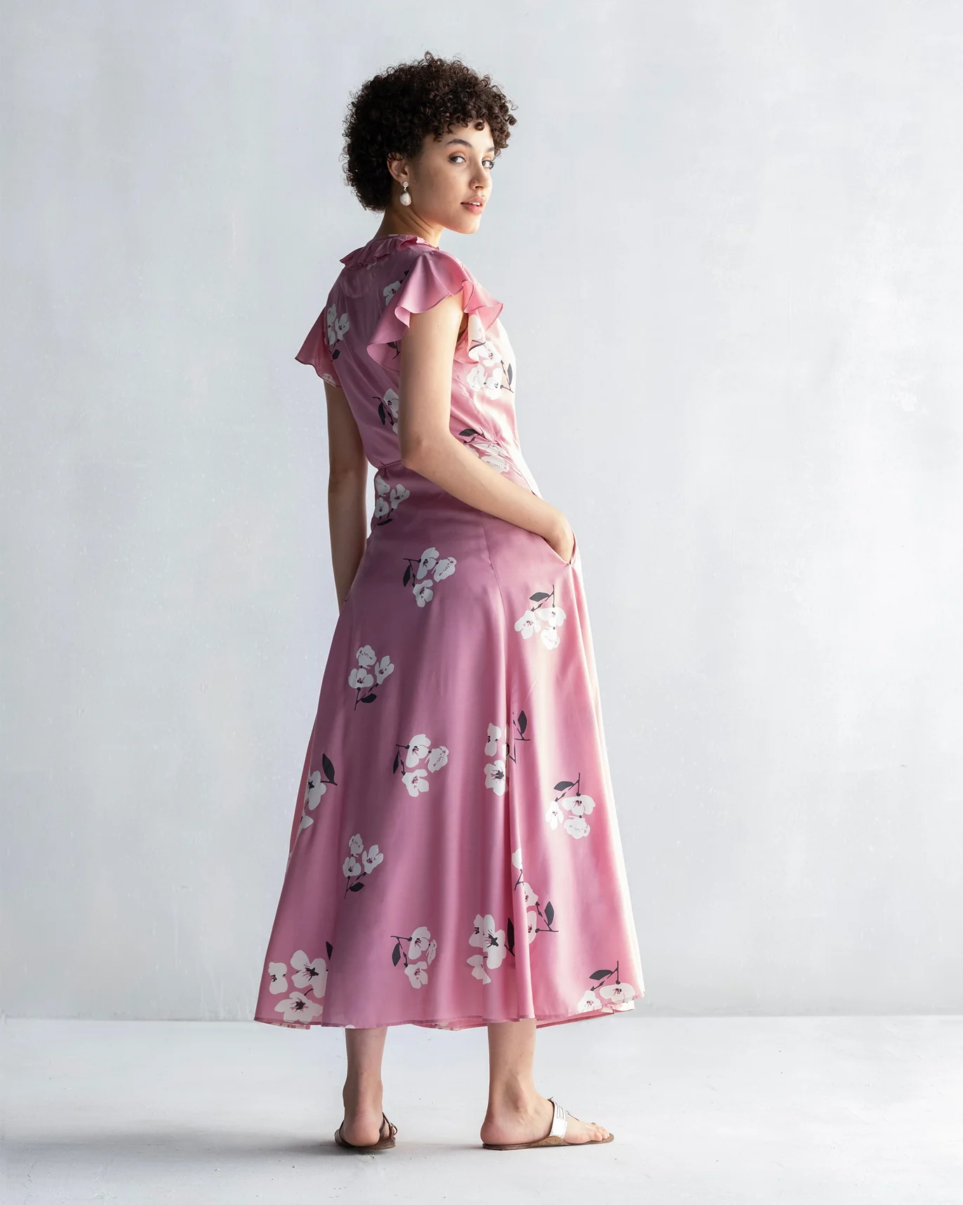 Floral Maxi Dress with Slip - Pink - Image 4