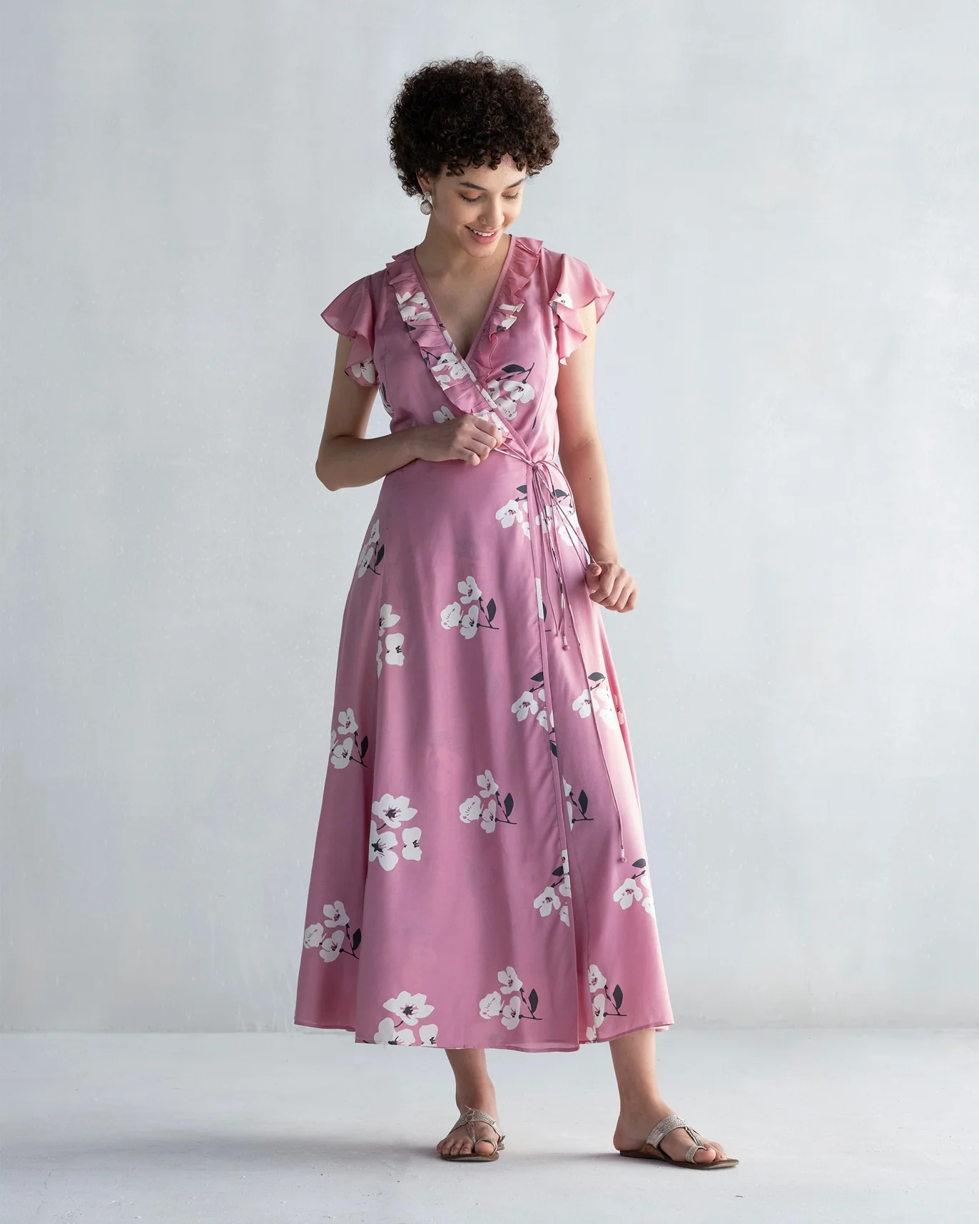 Floral Maxi Dress with Slip - Pink - Image 6
