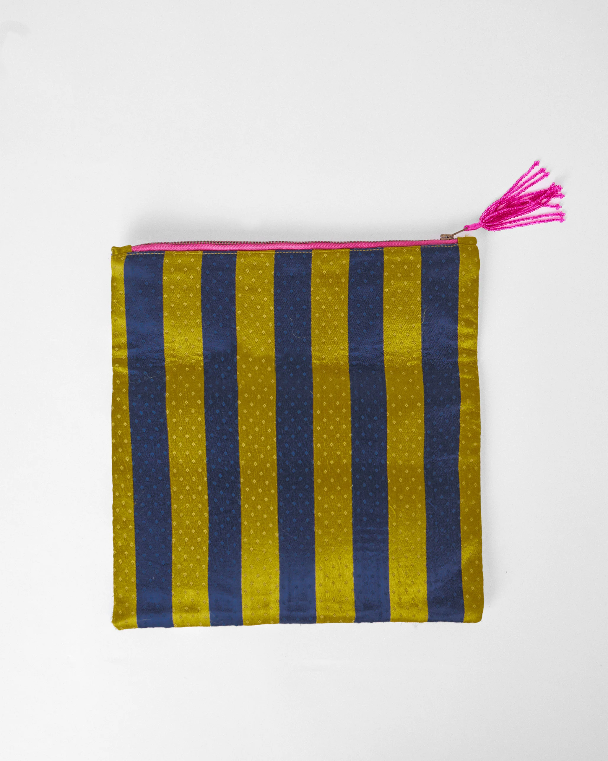 Fold Over Clutch - Chartreuse & Navy - Image 2
