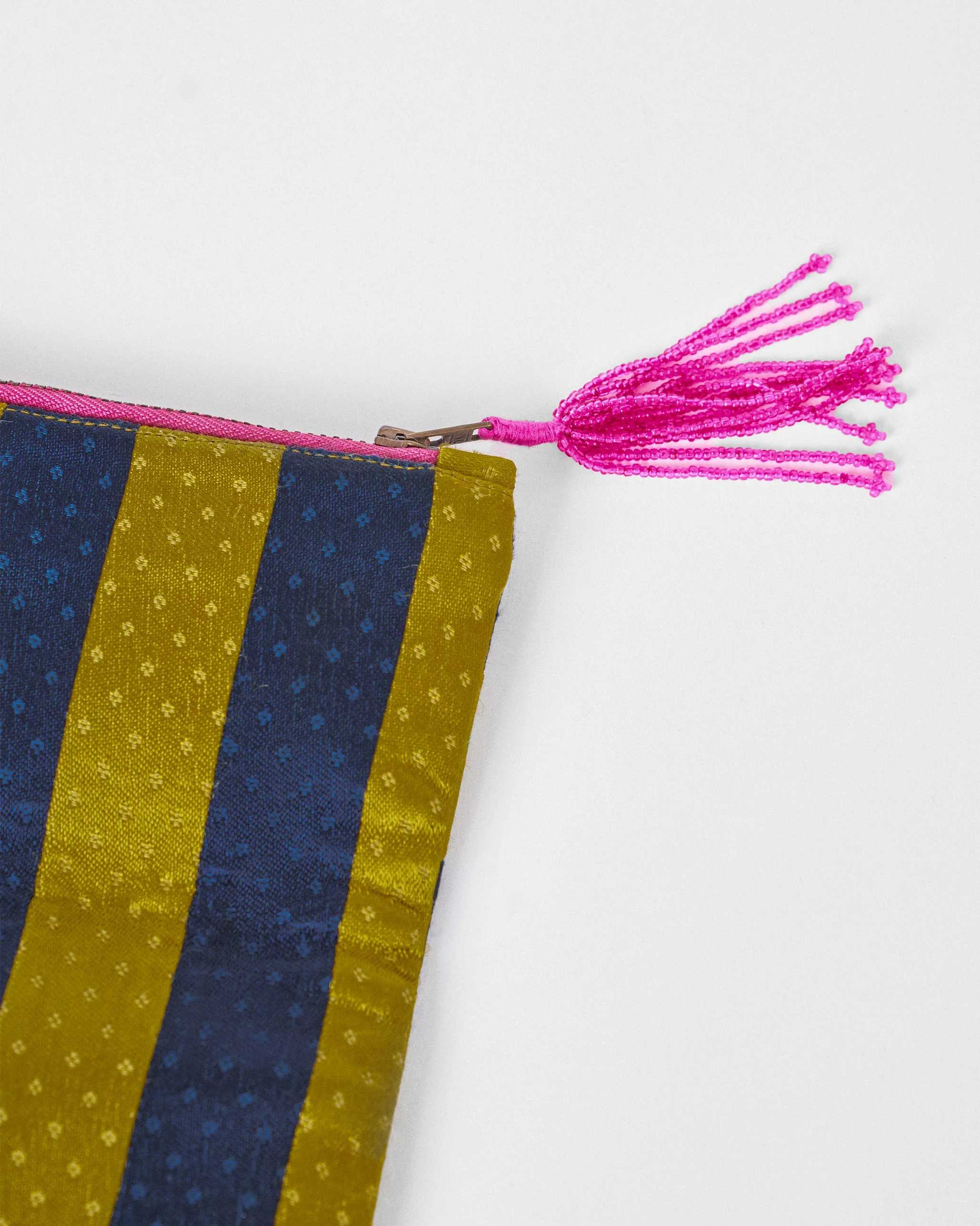 Fold Over Clutch - Chartreuse & Navy - Image 3