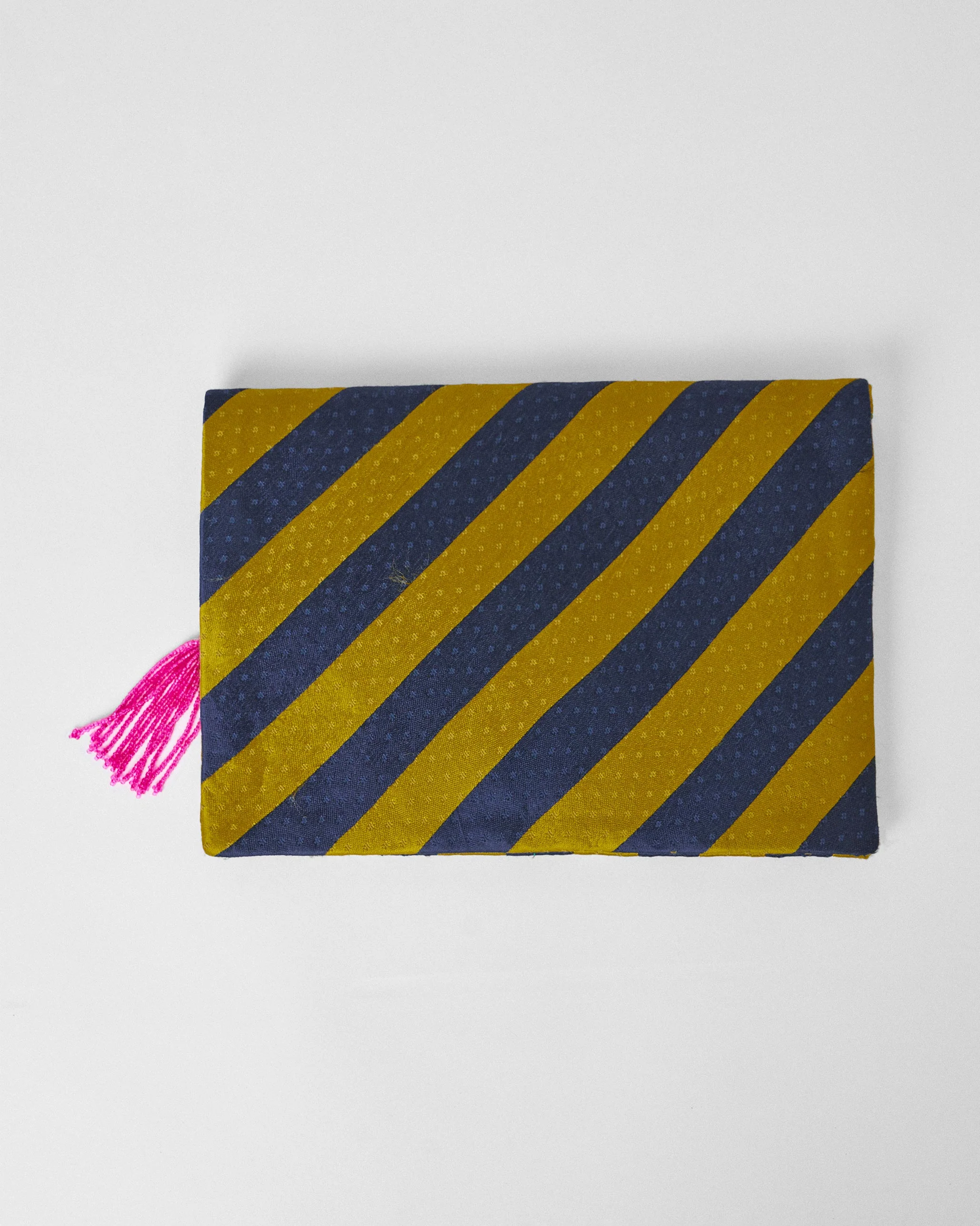 Fold Over Clutch - Chartreuse & Navy - Image 4