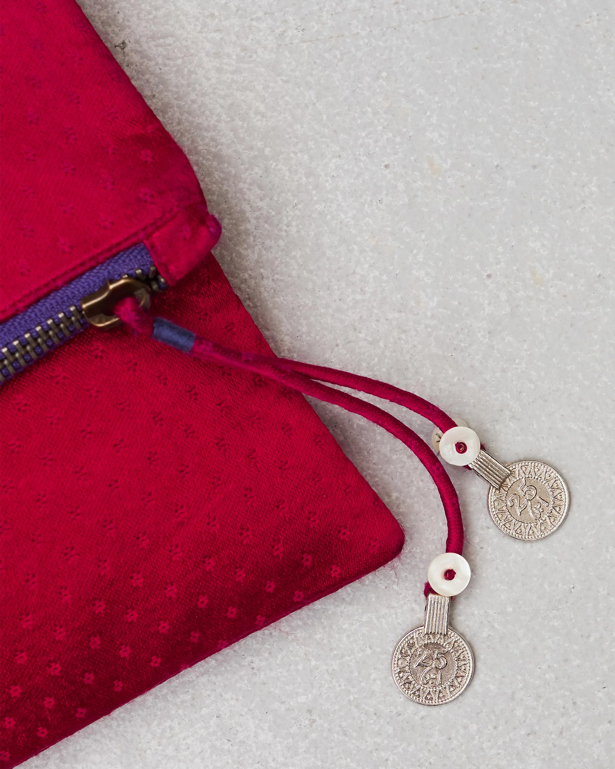 Fold Over Clutch - Red & Fuschia - Image 2