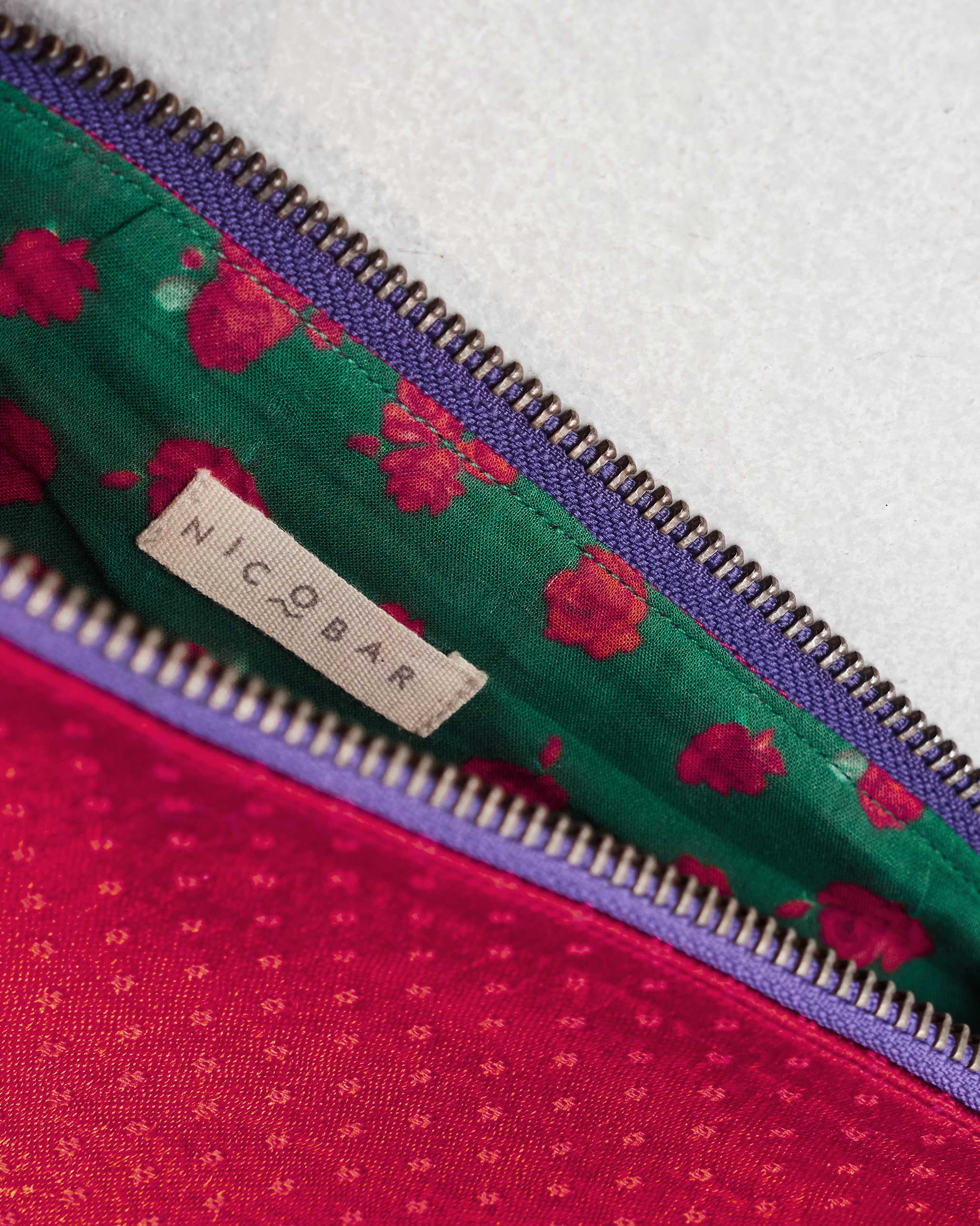Fold Over Clutch - Red & Fuschia - Image 3