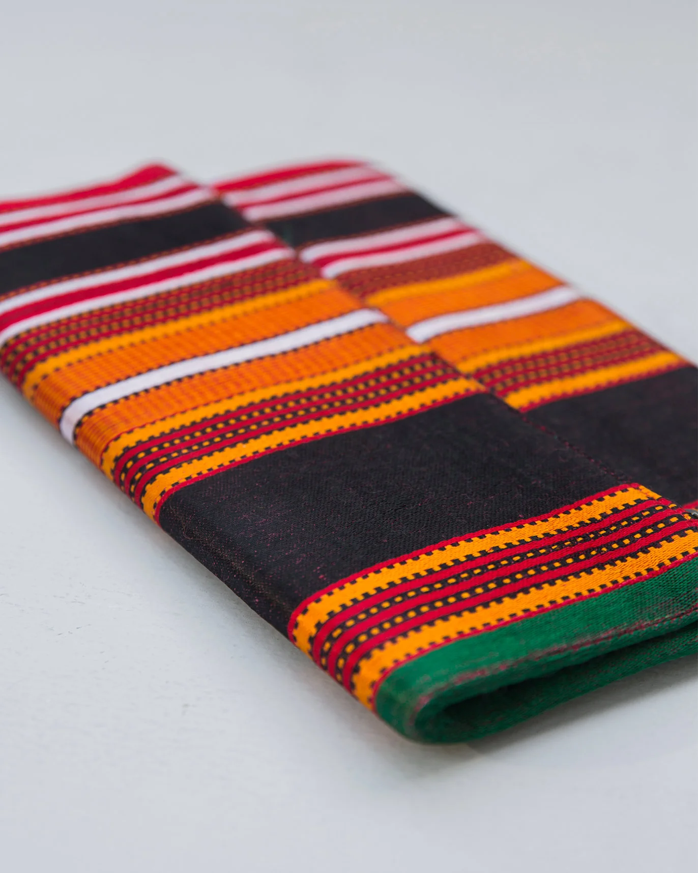 Fold Over Stripe Clutch - Red & Brown - Image 2