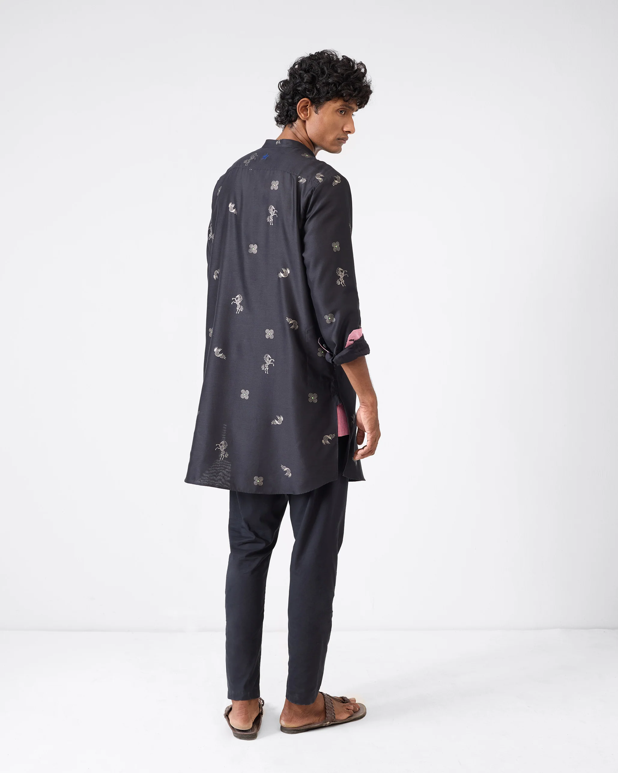 Fort Kurta - Black & Charcoal Print - Image 2