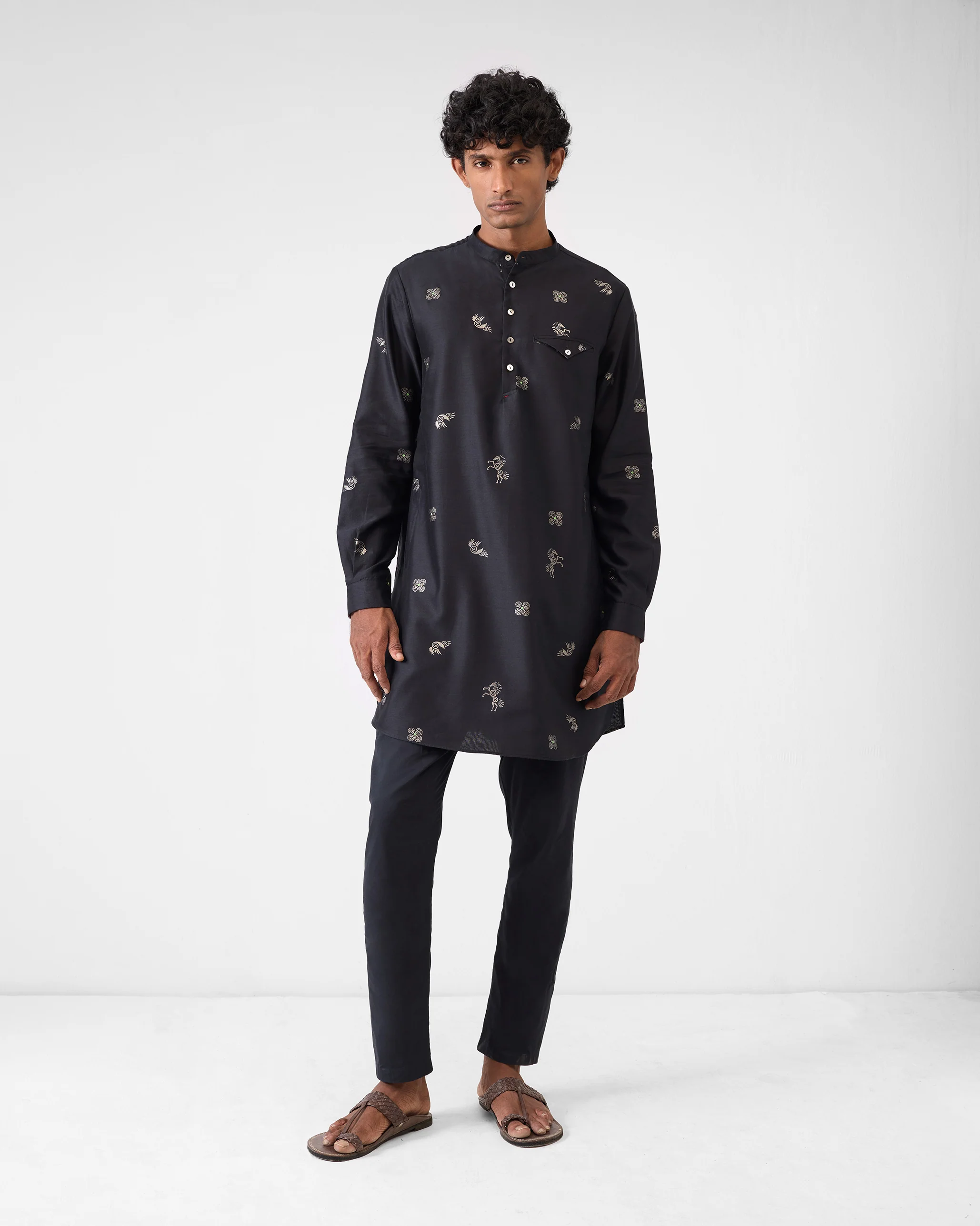 Fort Kurta - Black & Charcoal Print - Image 6
