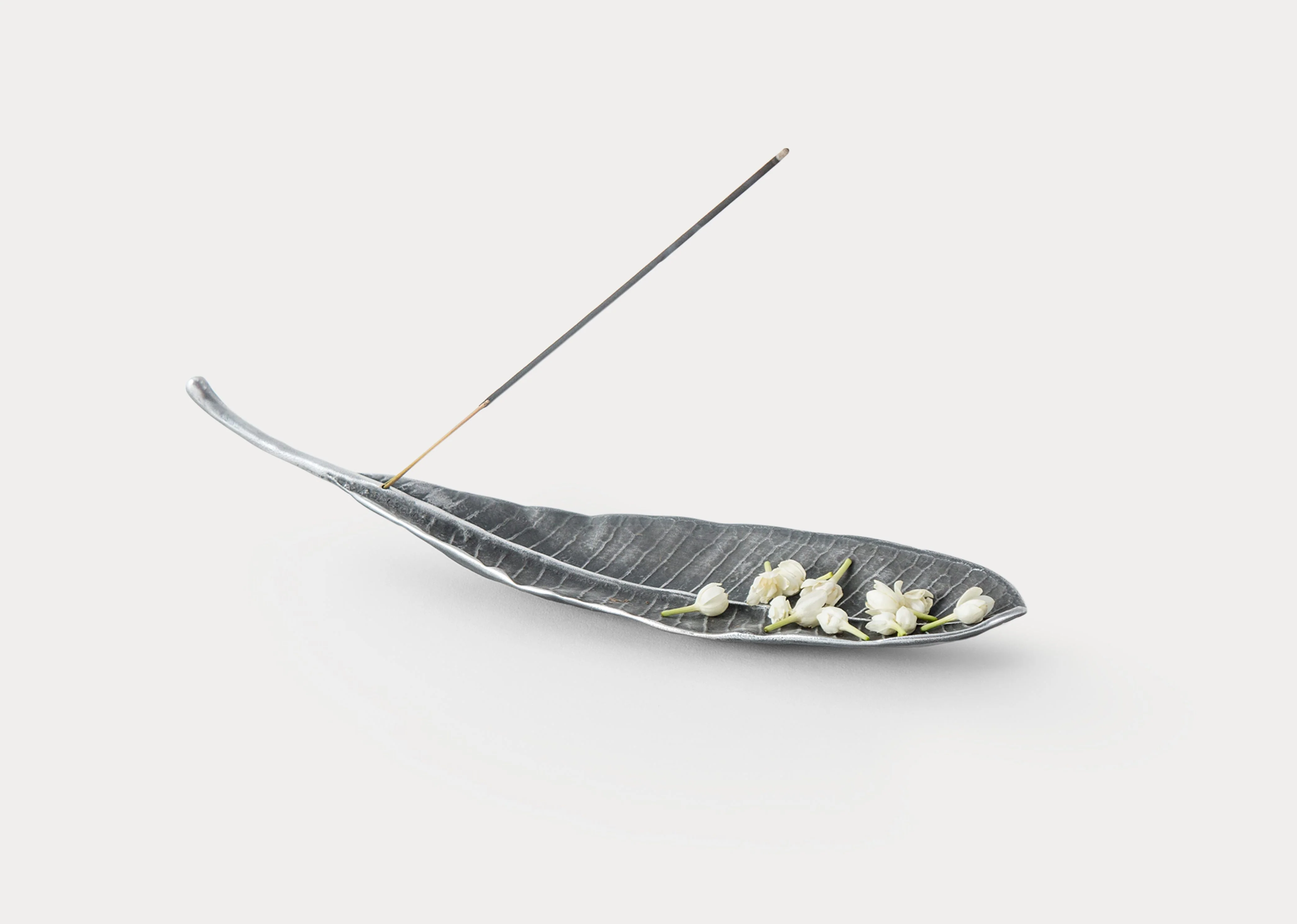 Frangi Leaf Incense Holder - Antique Silver - Image 3
