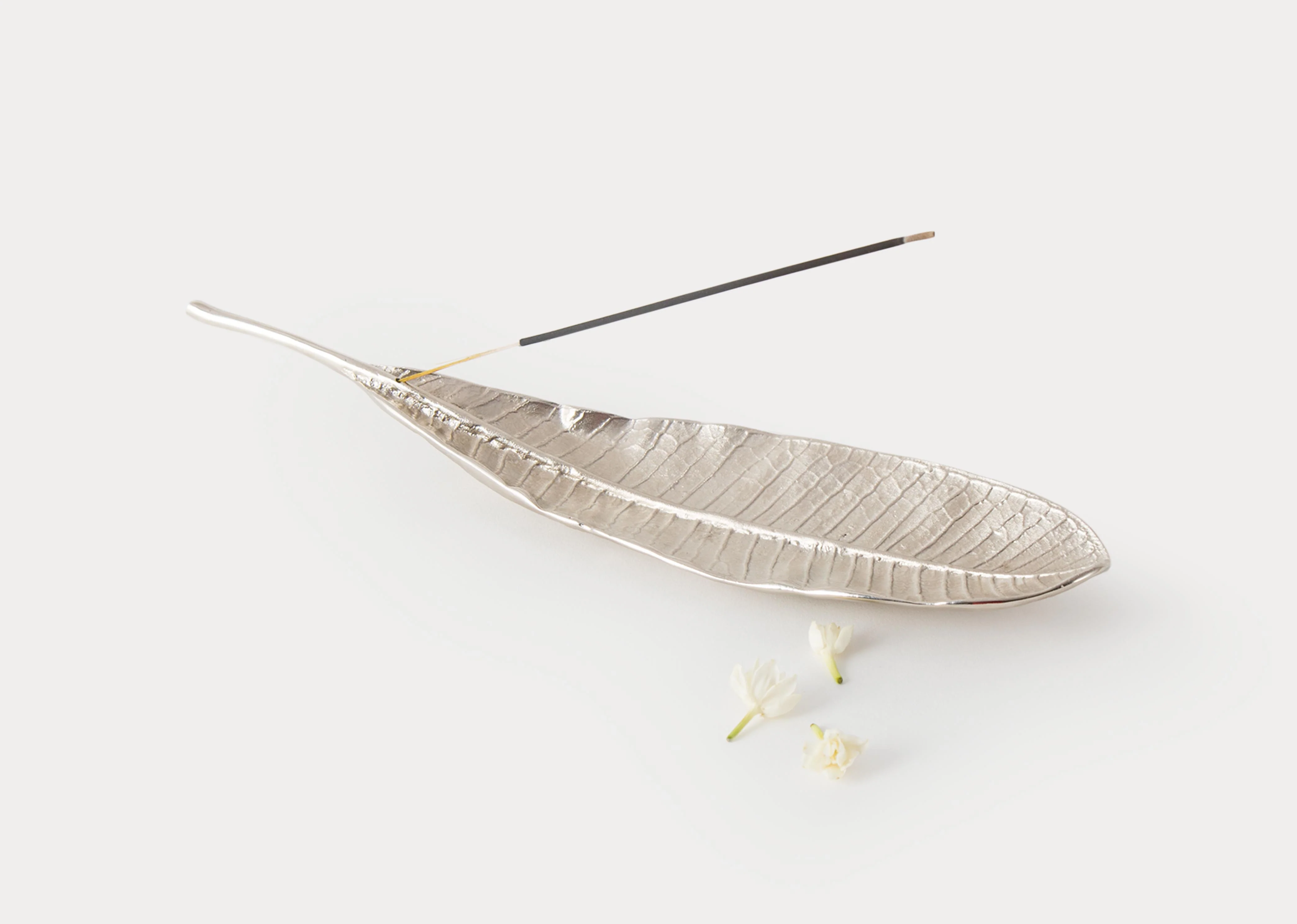 Frangi Leaf Incense Holder - Silver - Image 3