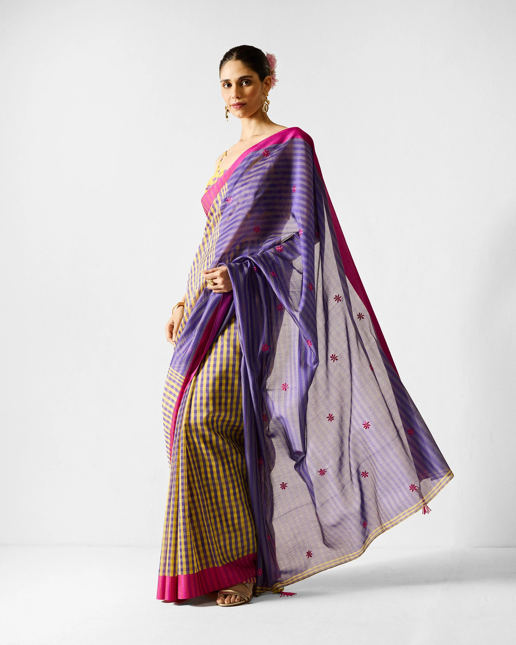 Freya Sari - Lime & Purple Embroidered - Image 3