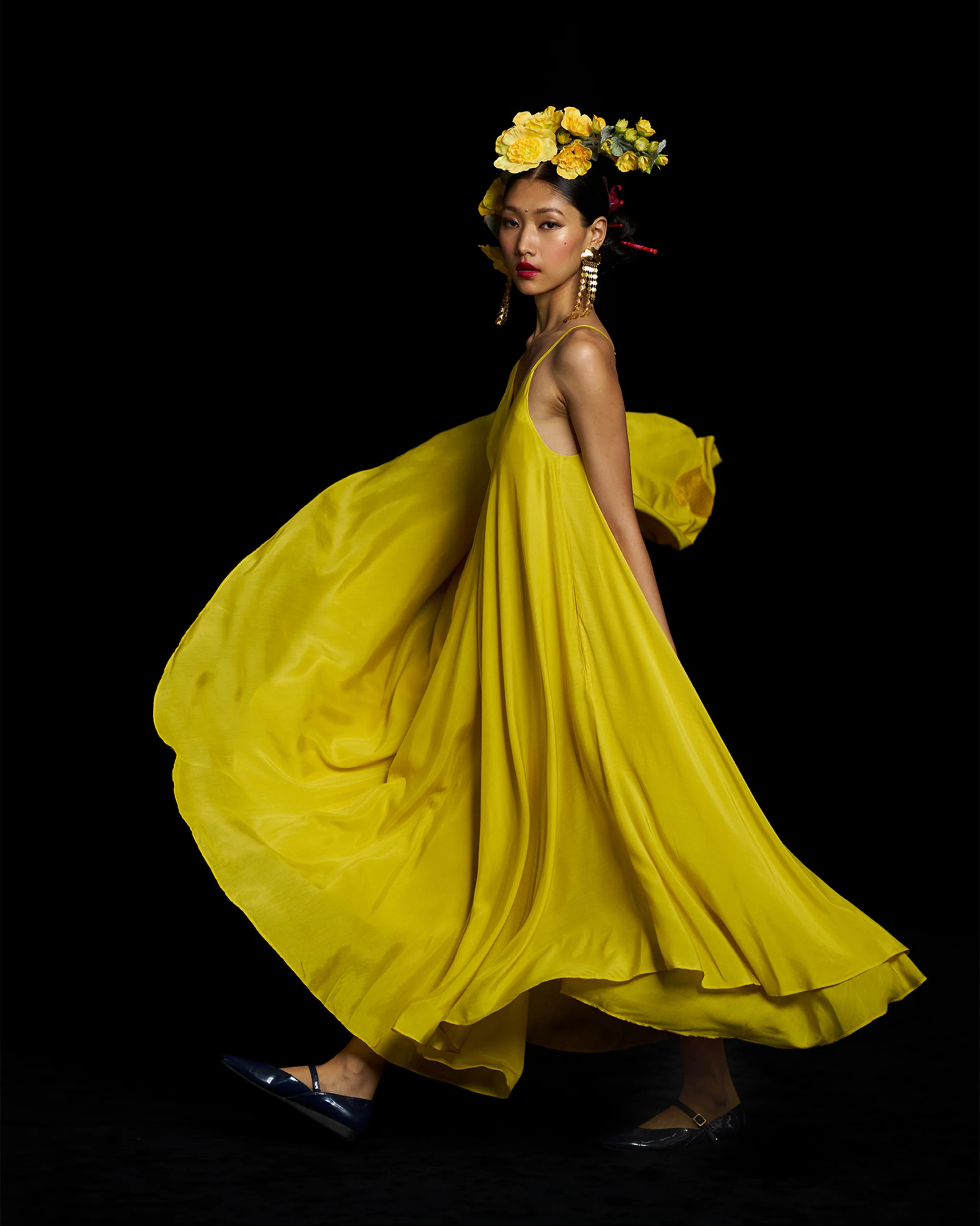 Frieda Back Gusset Dress - Chartreuse - Image 2