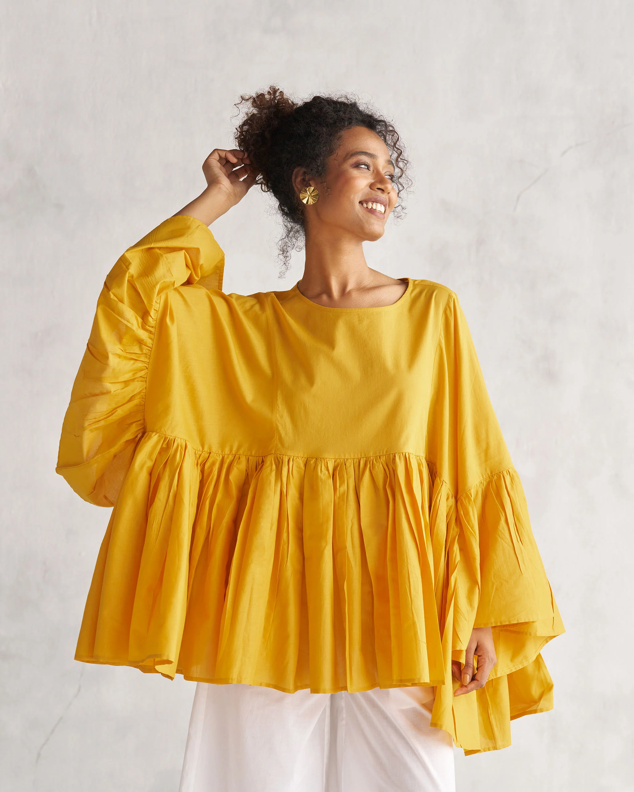 Frill Top - Ochre - Image 4