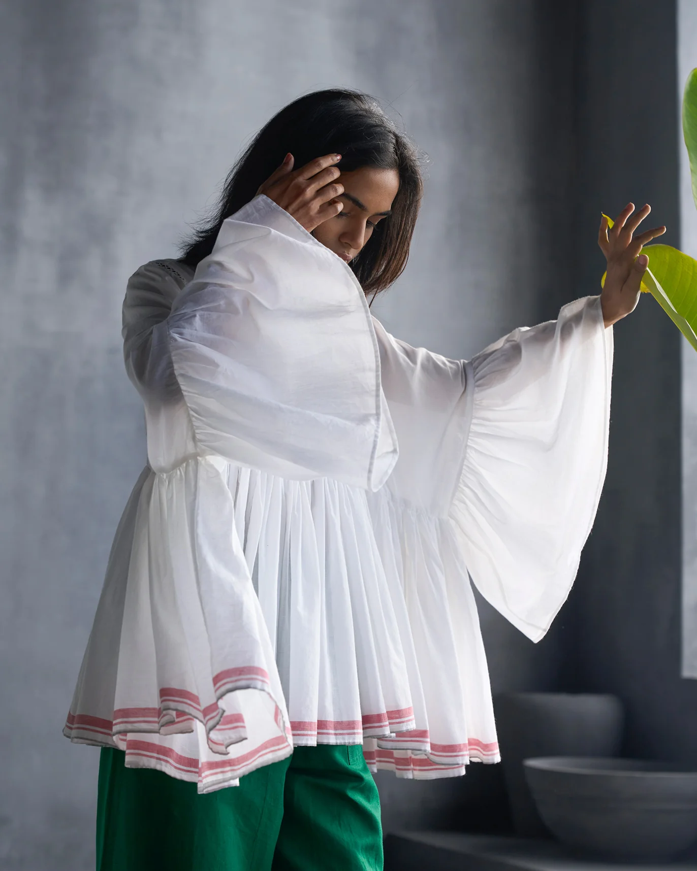 Frill Top - White & Red - Image 3