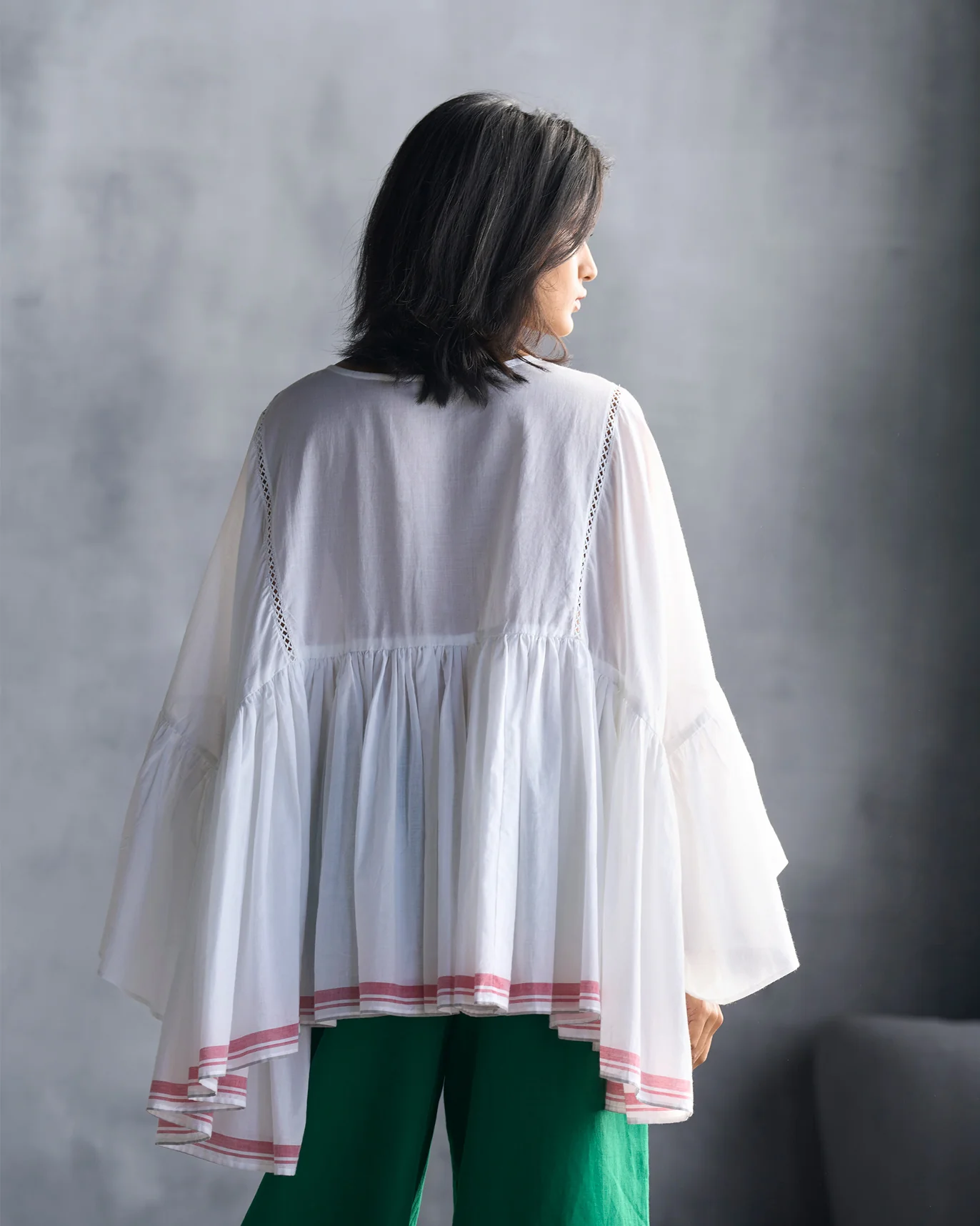 Frill Top - White & Red - Image 4