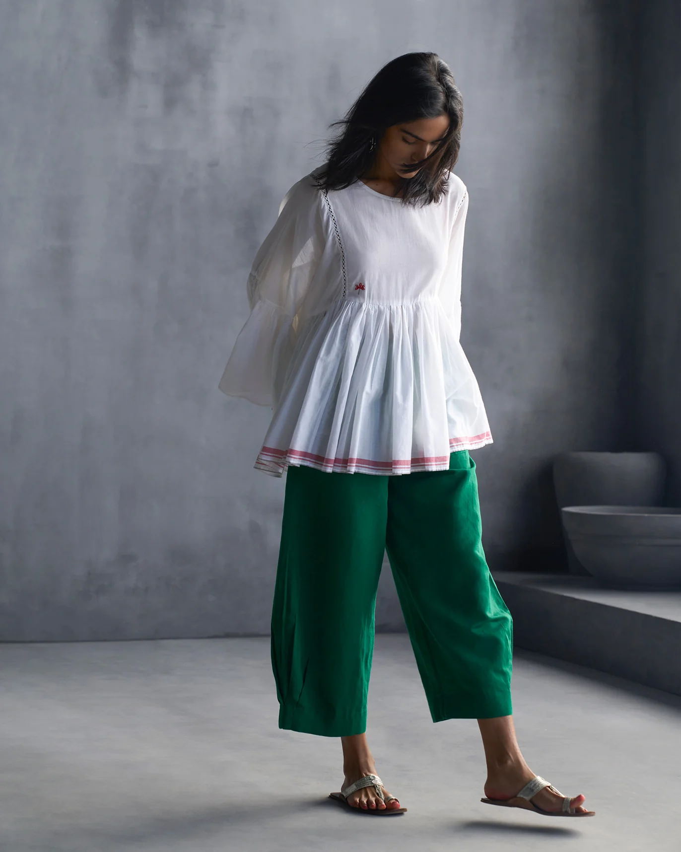 Frill Top - White & Red - Image 5