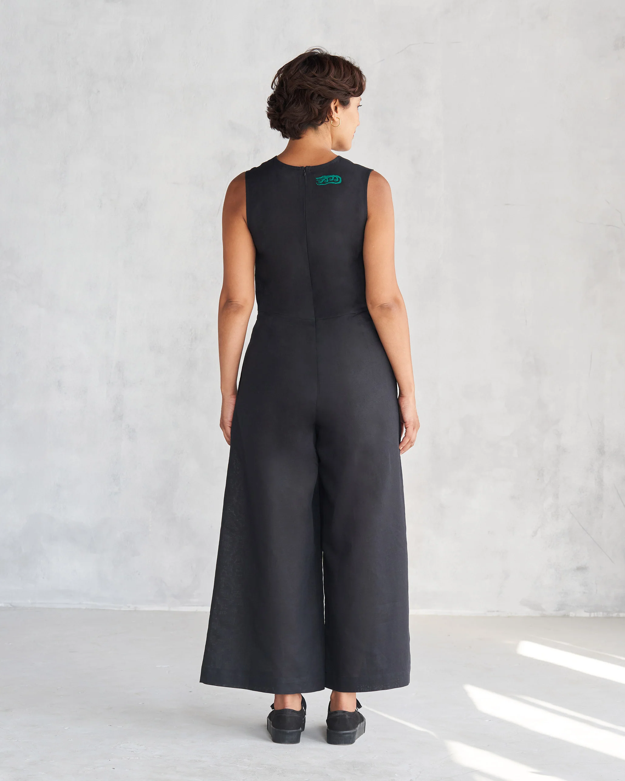 Front Knot Jumpsuit - Black - Image 6