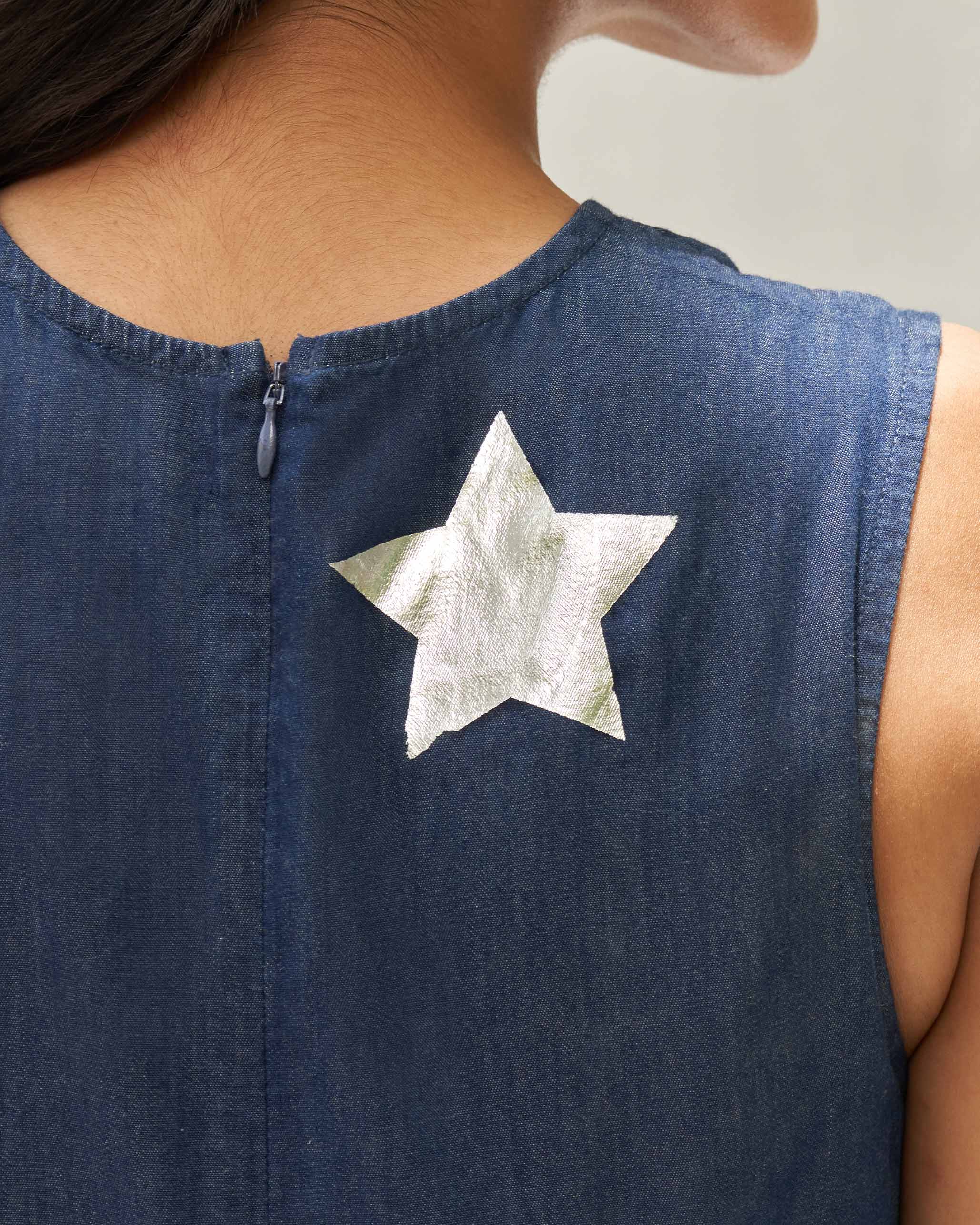 Front Knot Jumpsuit - Denim - Image 2