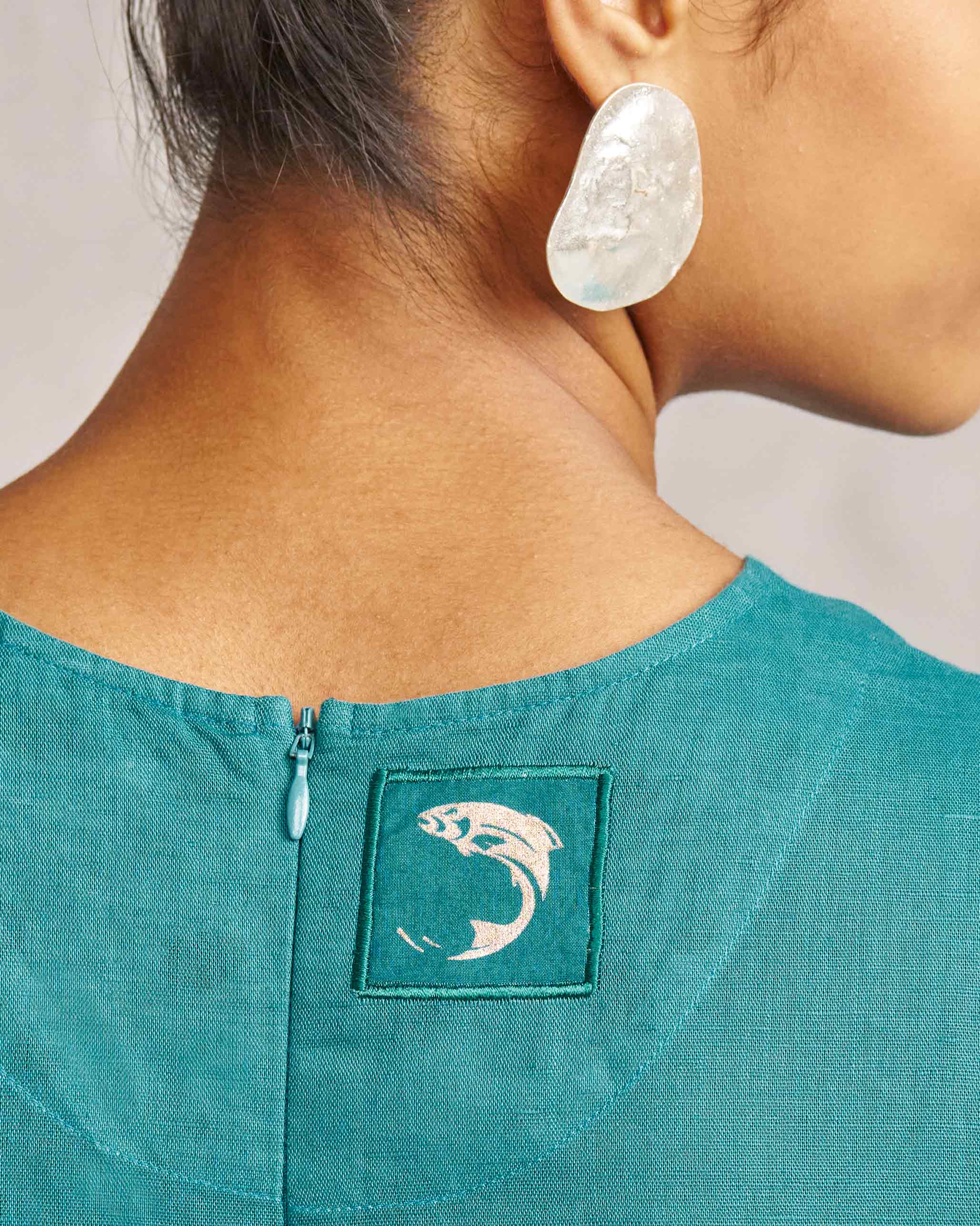 Front Knot Jumpsuit - Teal Tssxnb - Image 2