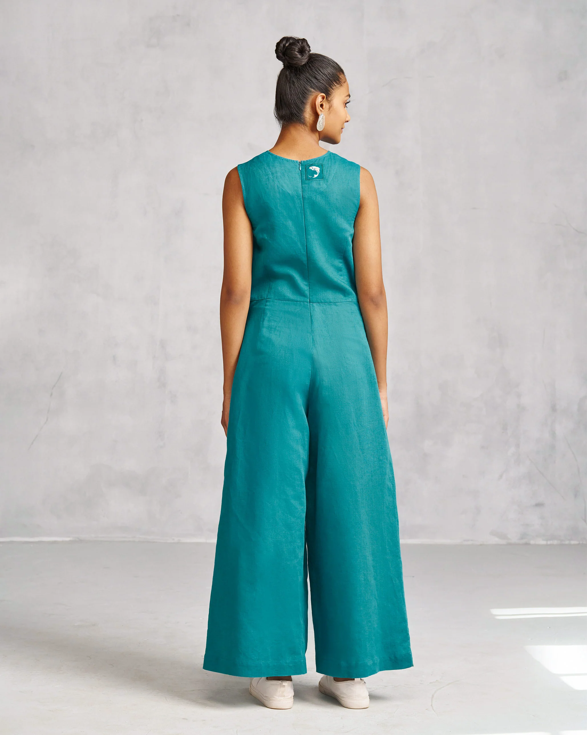 Front Knot Jumpsuit - Teal Tssxnb - Image 3