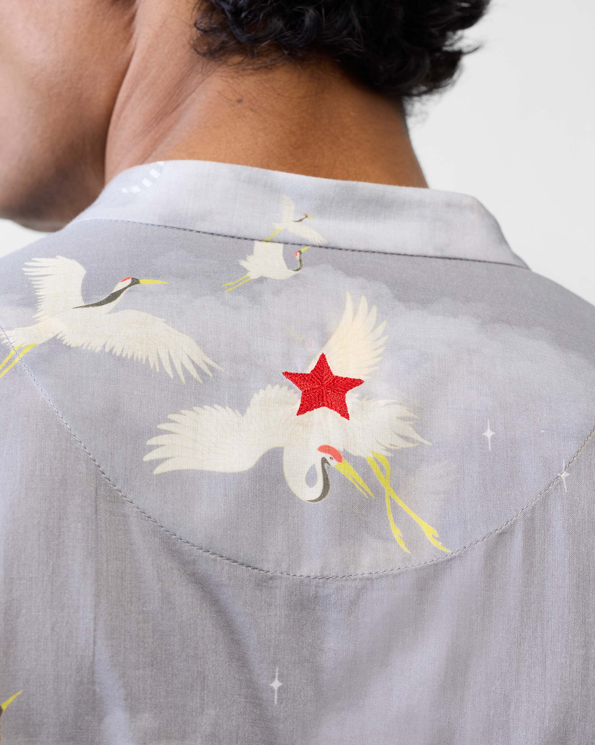 Front Pleat Kurta - Light Grey Printed - Image 5