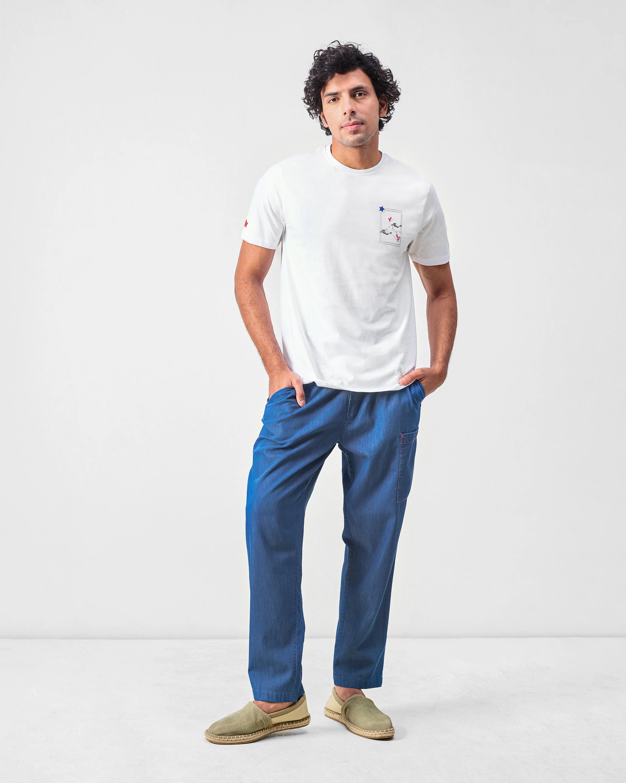 Fuji Flying Crane T-shirt - White & Red Crane - Image 5