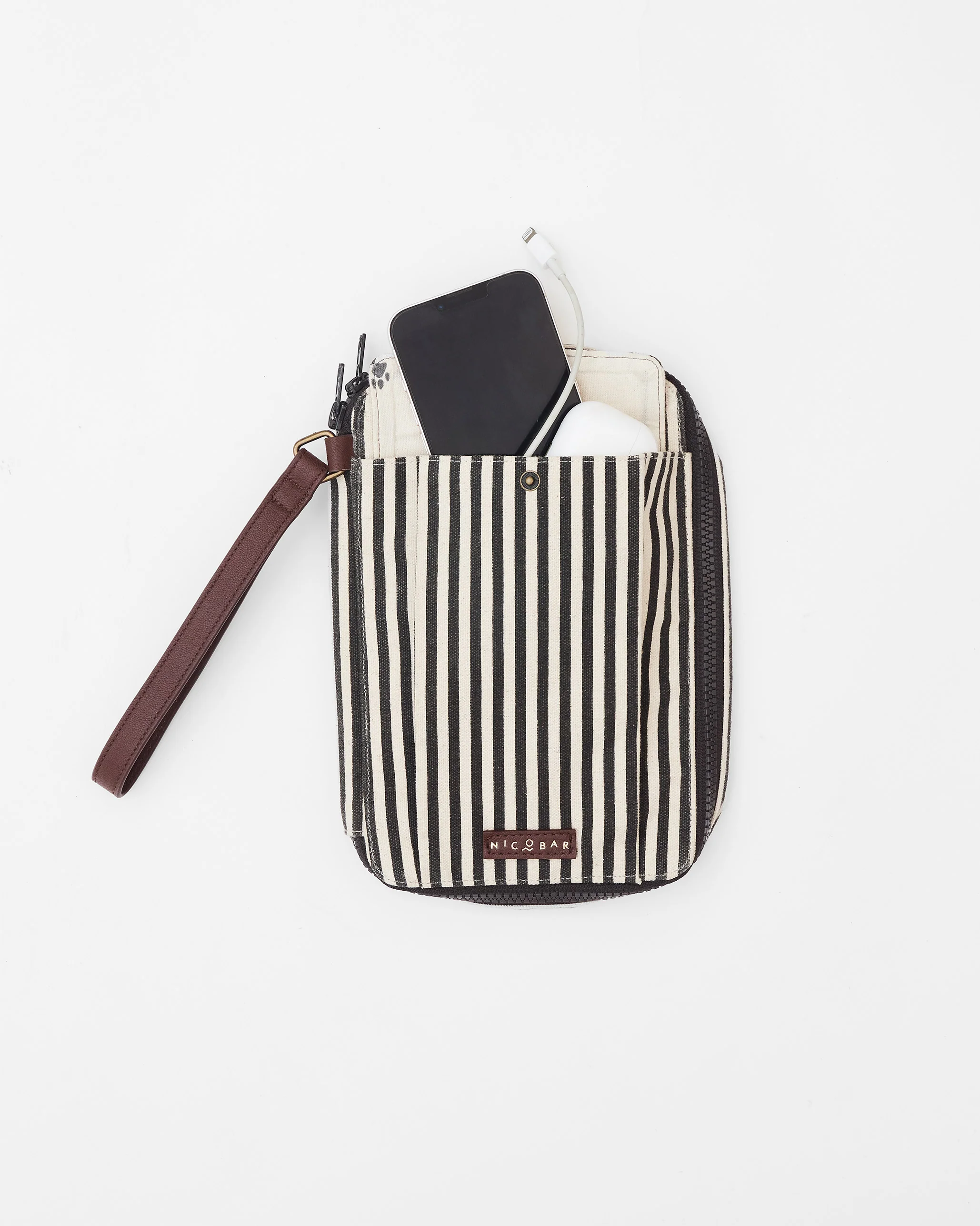 Gadget Pouch - Charcoal Stripes - Image 2