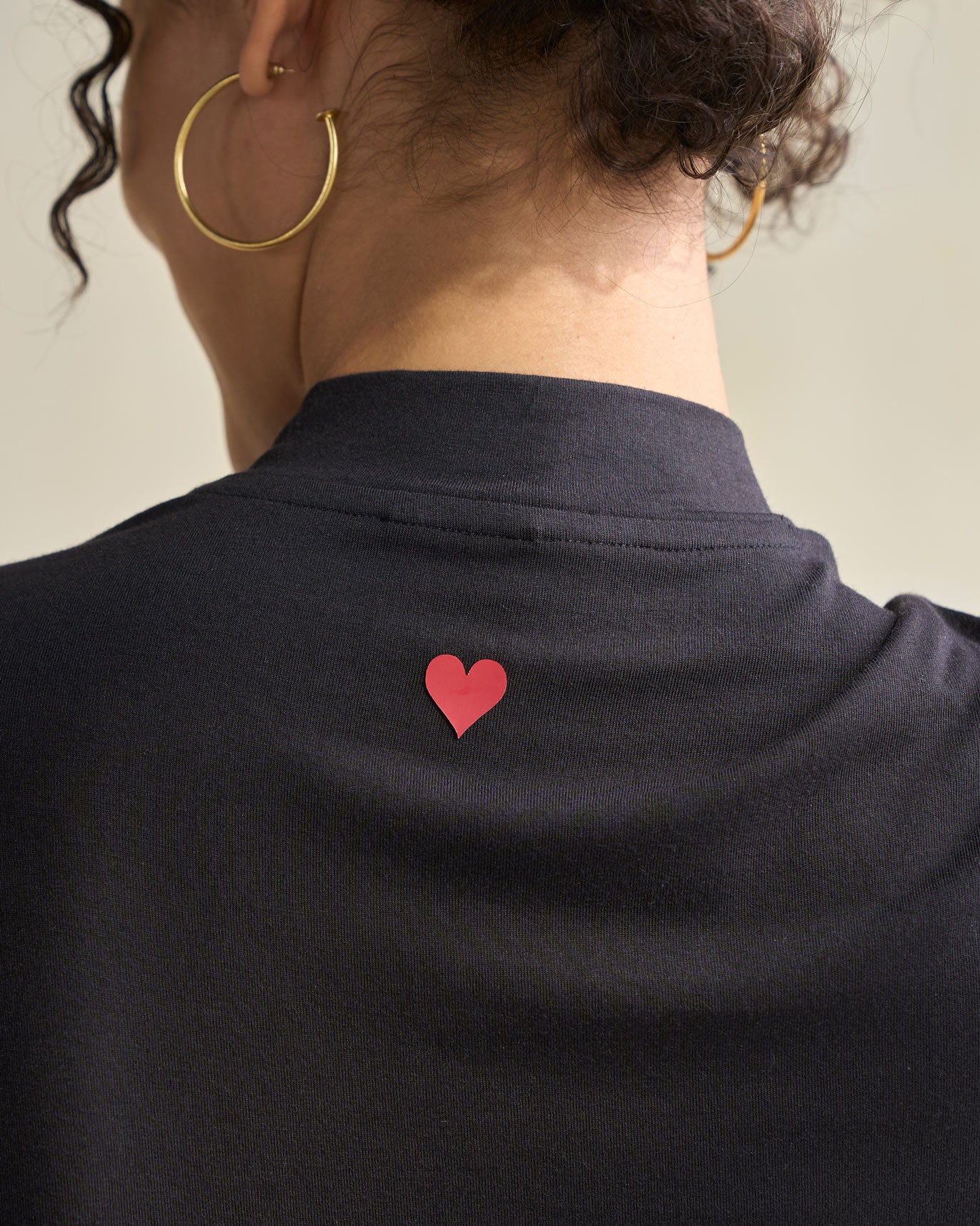 Gathered Jersey Top - Black - Image 2