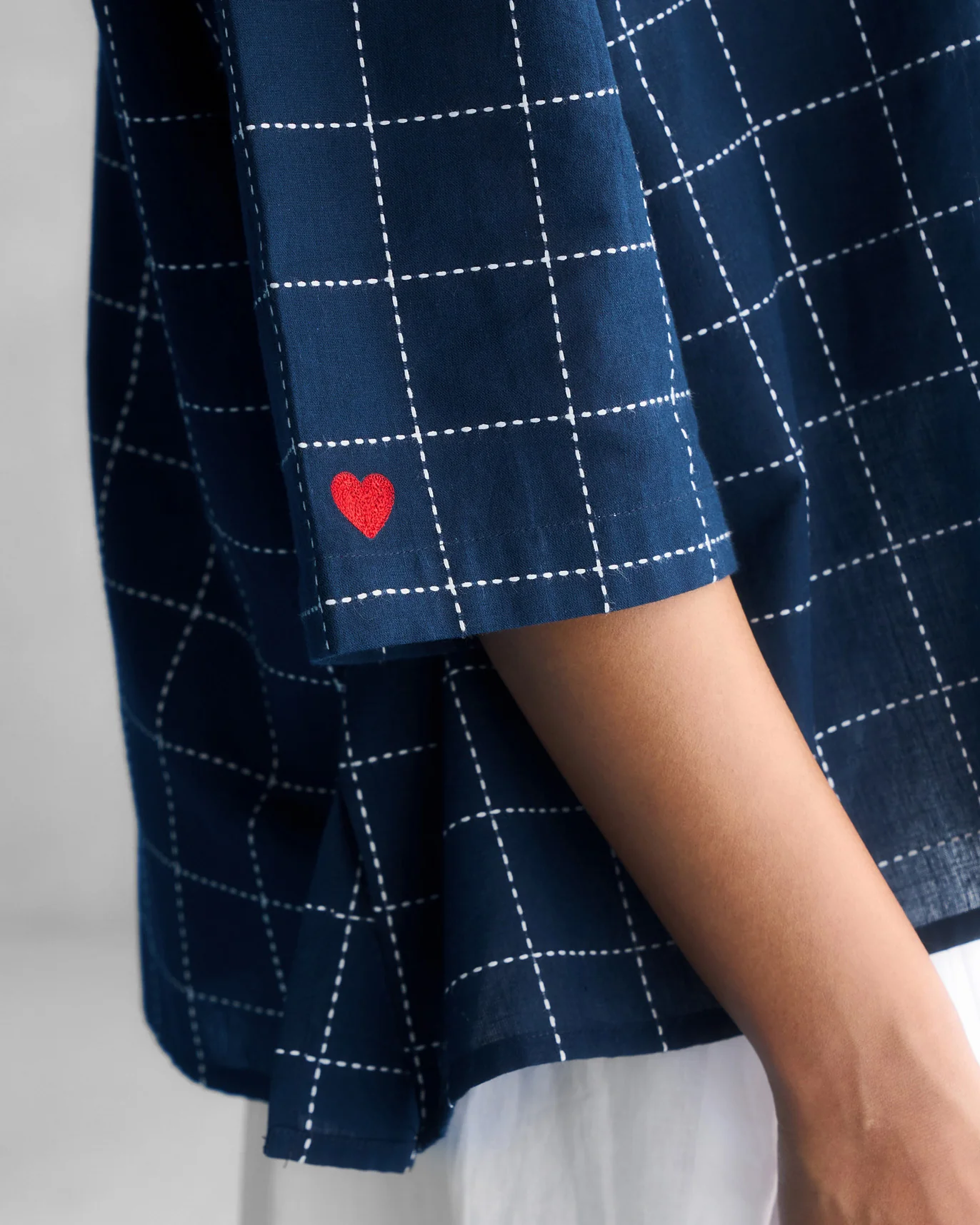 Gathered Shirt - Navy - Image 2