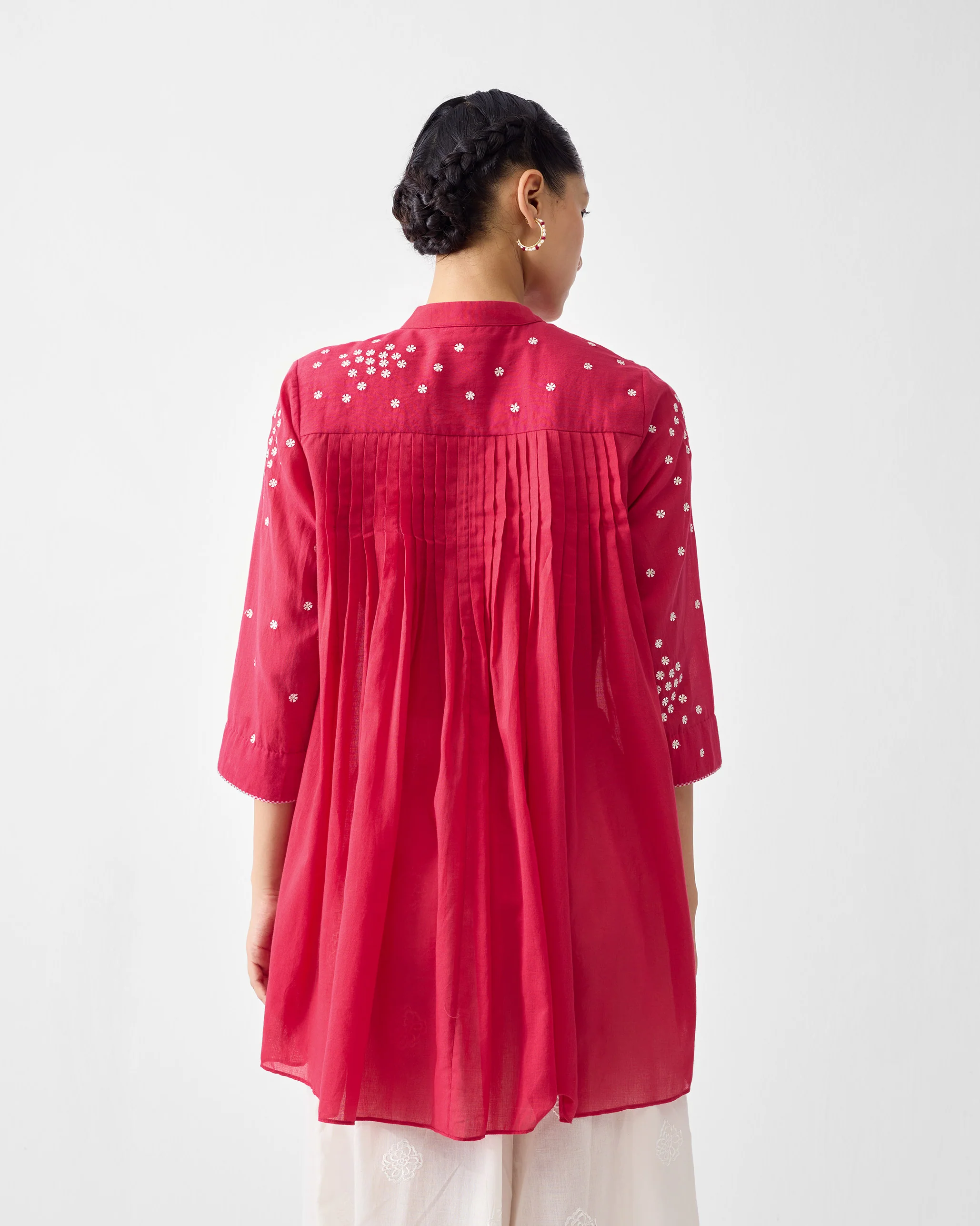 Gaya Top - Watermelon & Ivory Embroidered - Image 3
