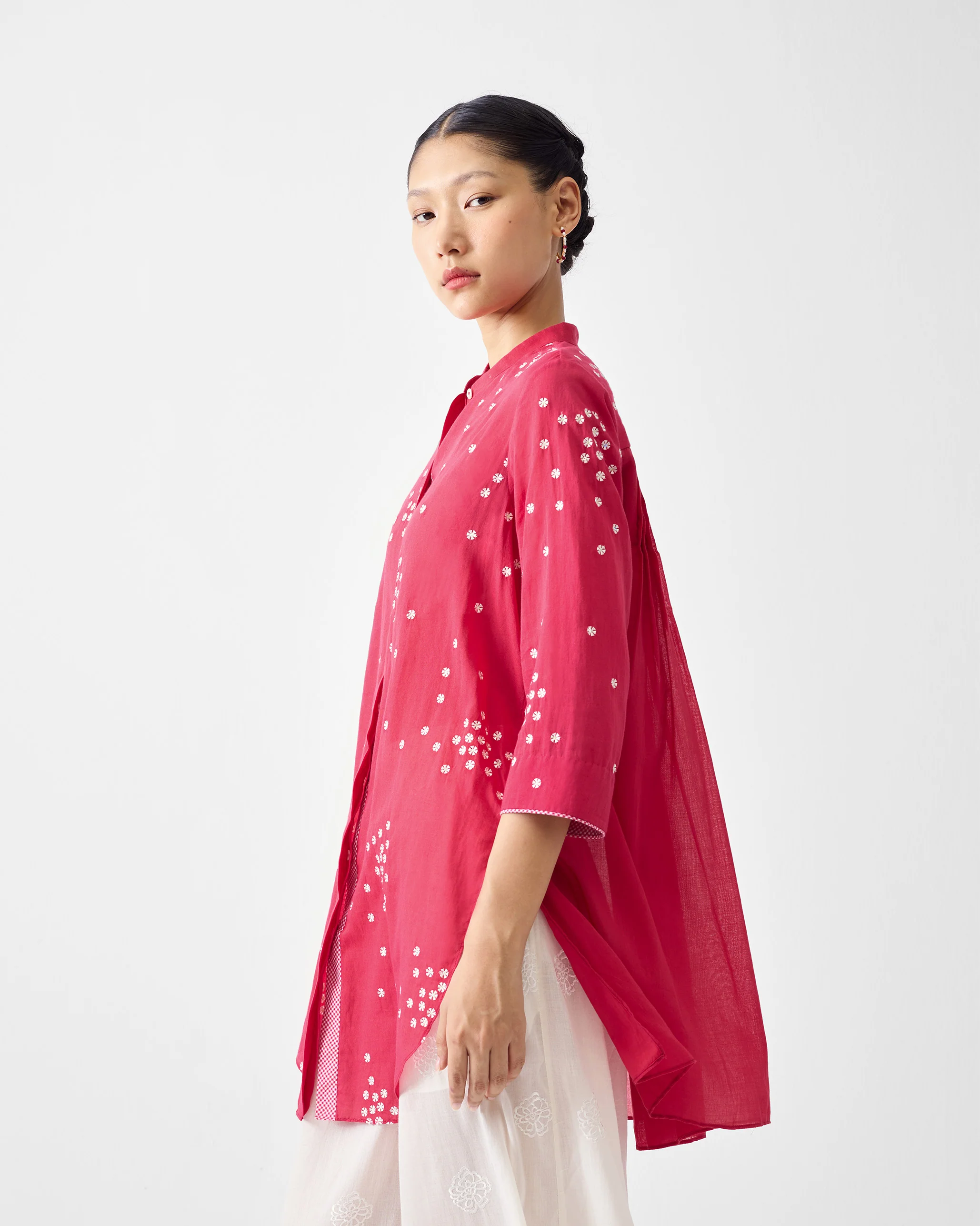 Gaya Top - Watermelon & Ivory Embroidered - Image 4