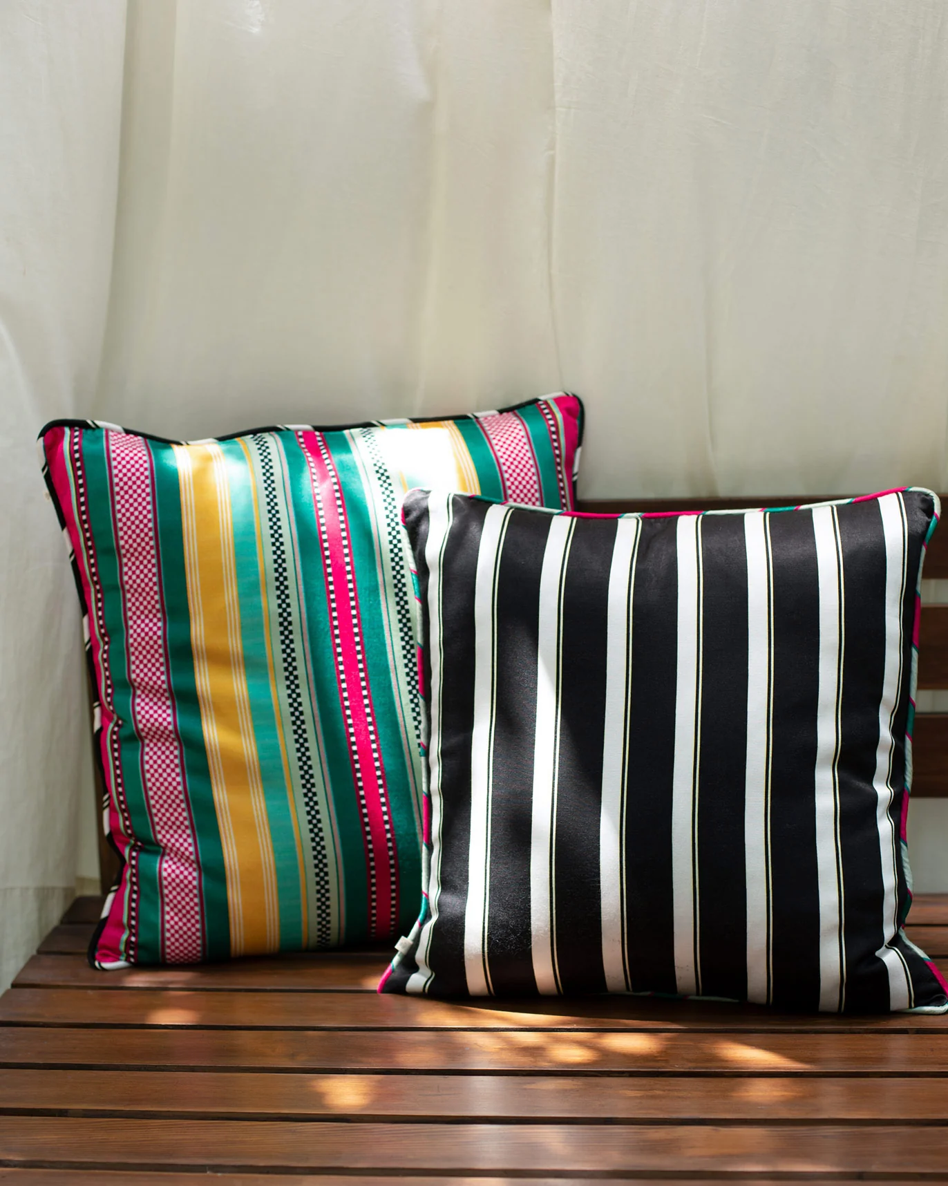 Geometric Stripe Cushion Cover - Multi - Image 2