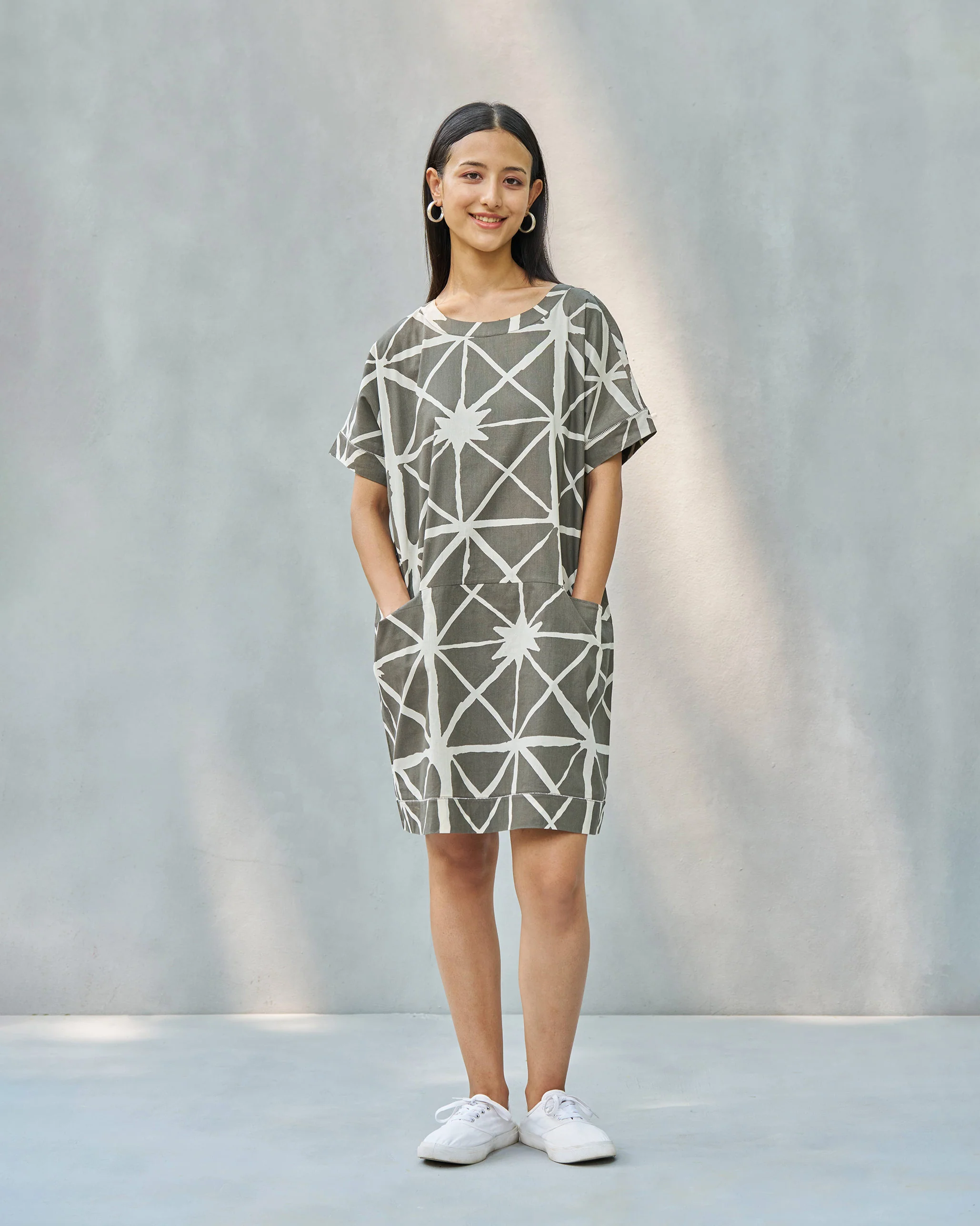 Gina Layered Dress - Stone & Ivory - Image 5