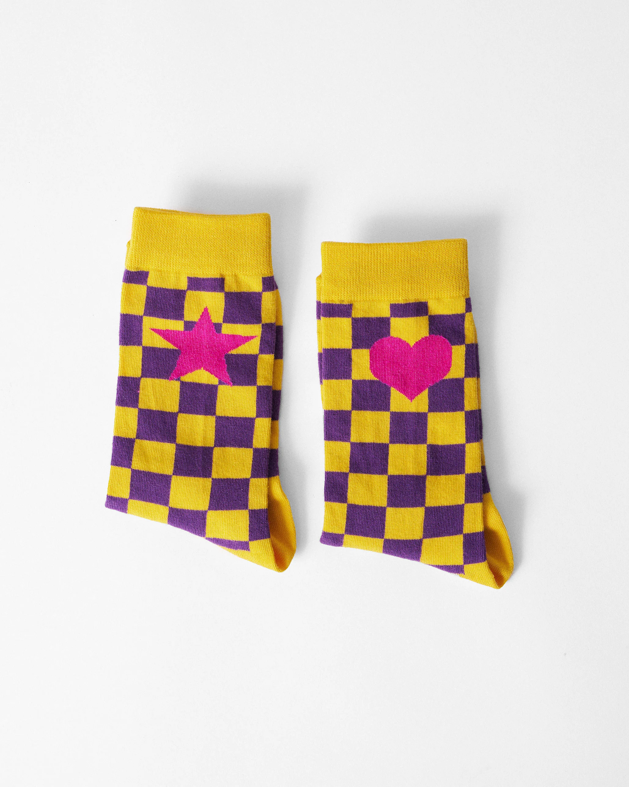 Gingham Glow Socks - Purple & Yellow - Image 6