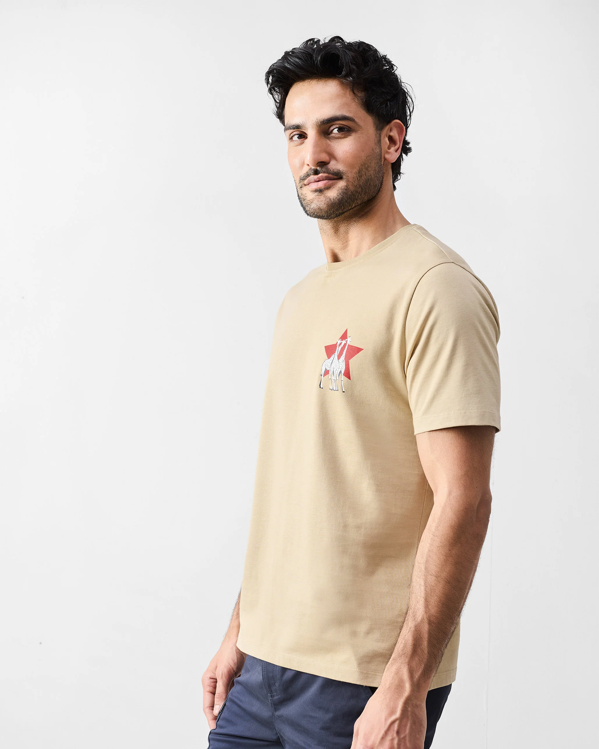 Giraffe T-Shirt - Khakhi - Image 3