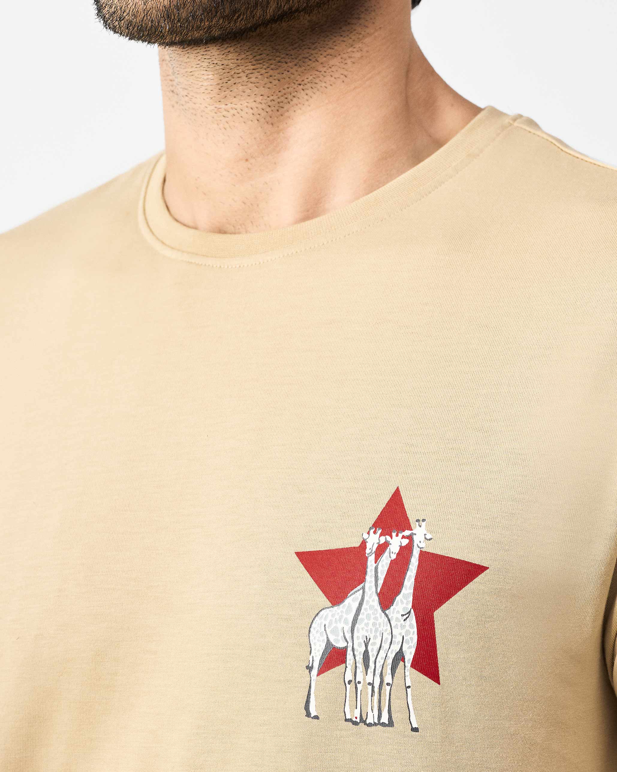 Giraffe T-Shirt - Khakhi - Image 4