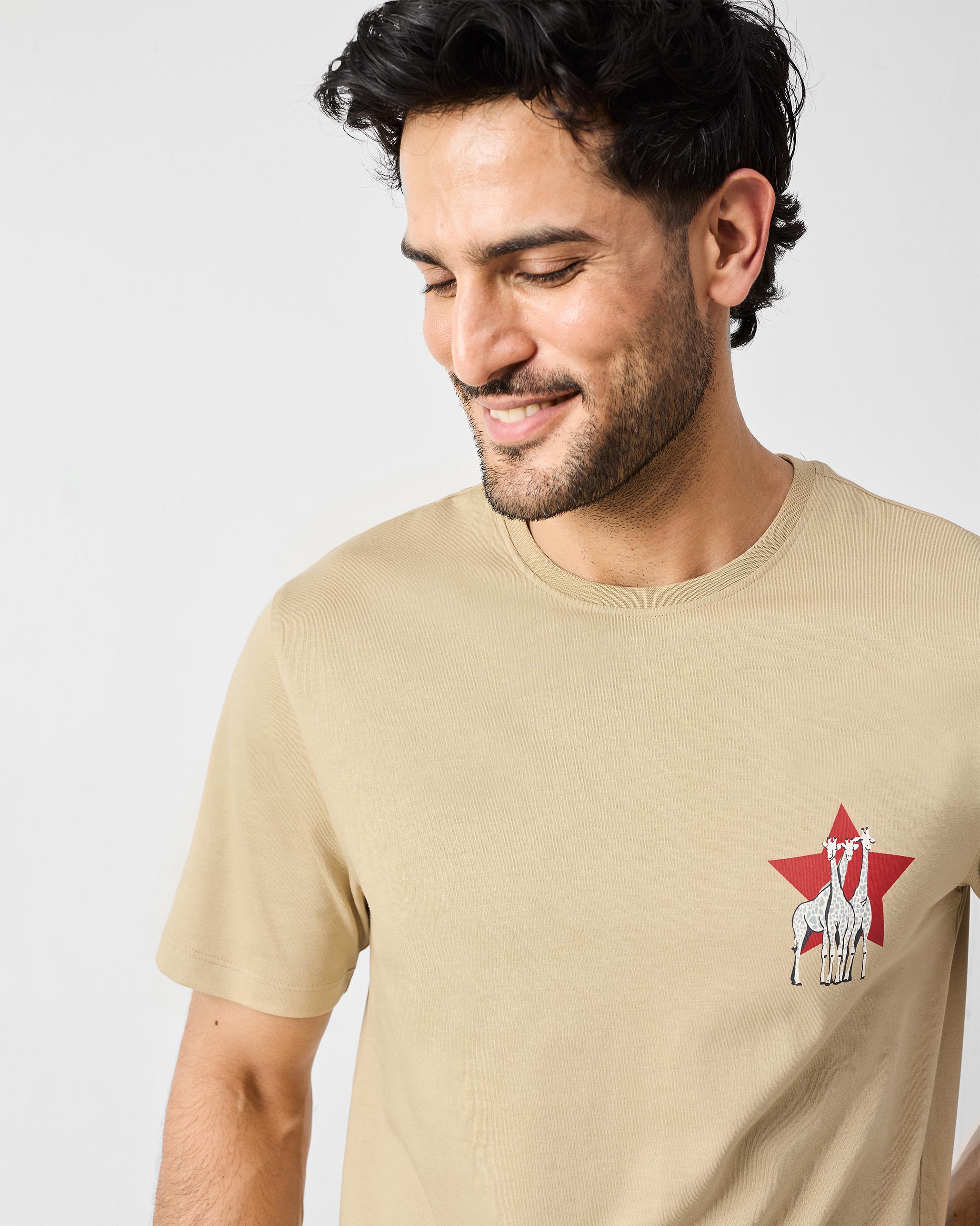 Giraffe T-Shirt - Khakhi - Image 6