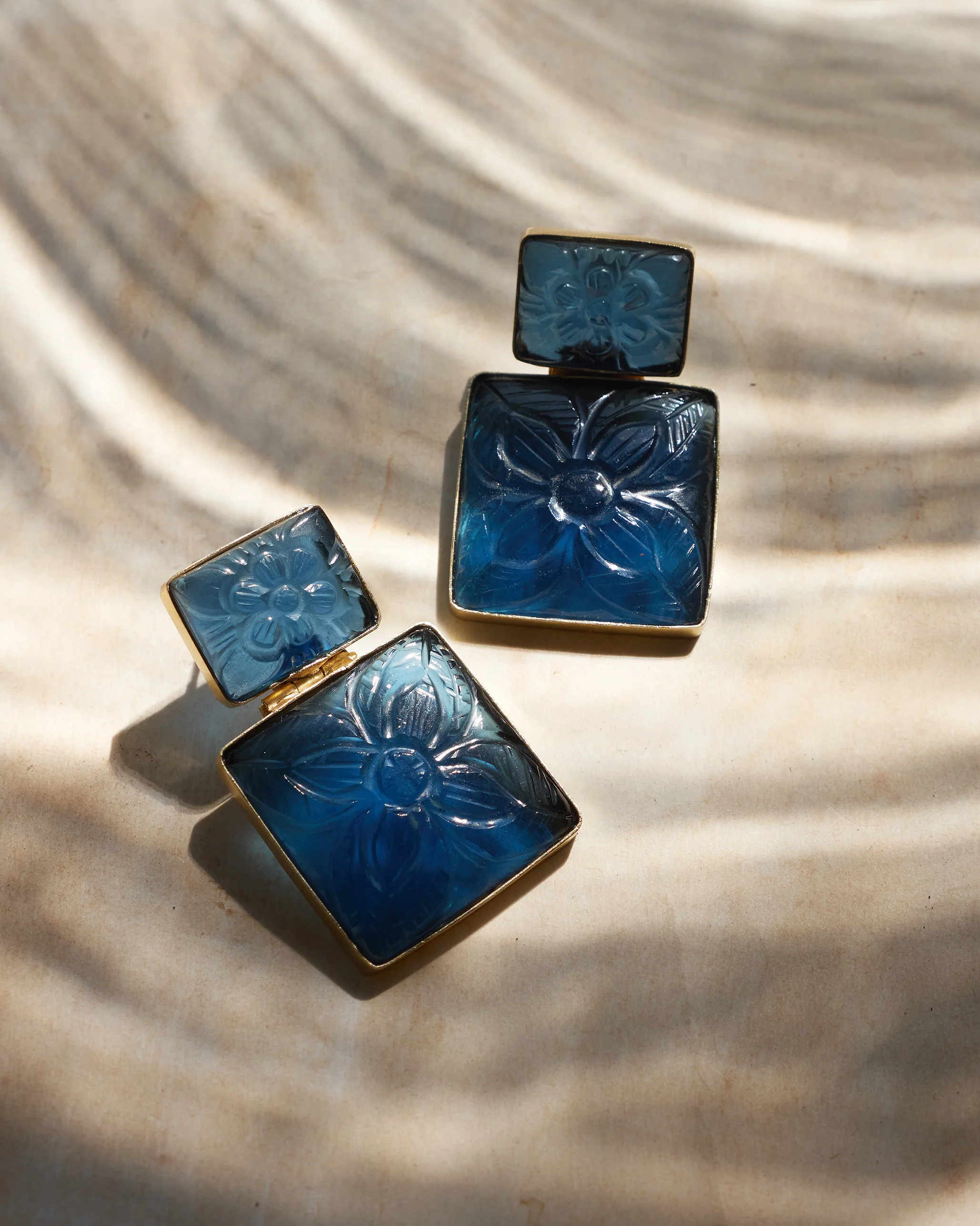 Glass Earrings - Blue - Image 2