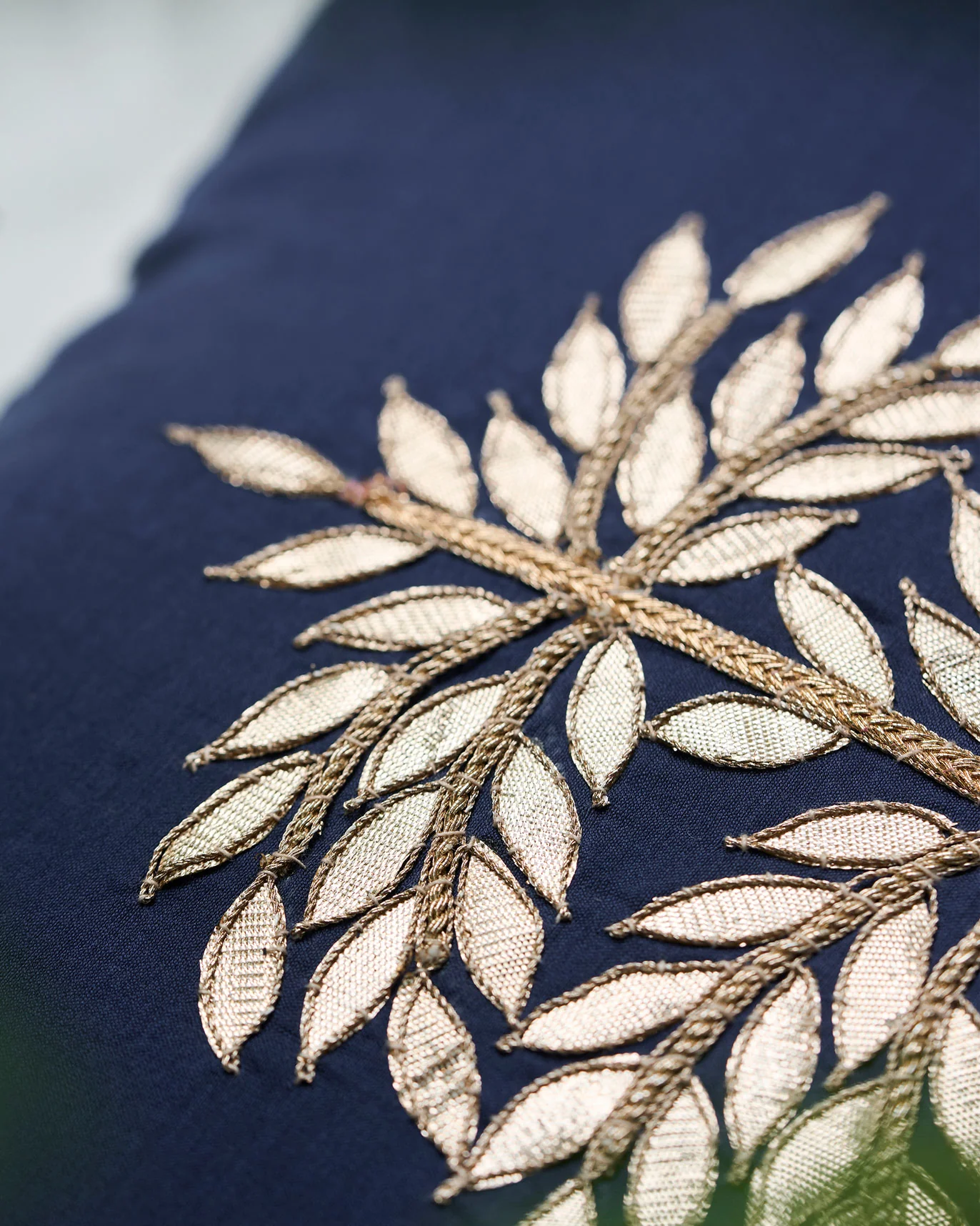 Golden Palm Cushion Cover - Indigo - Image 2